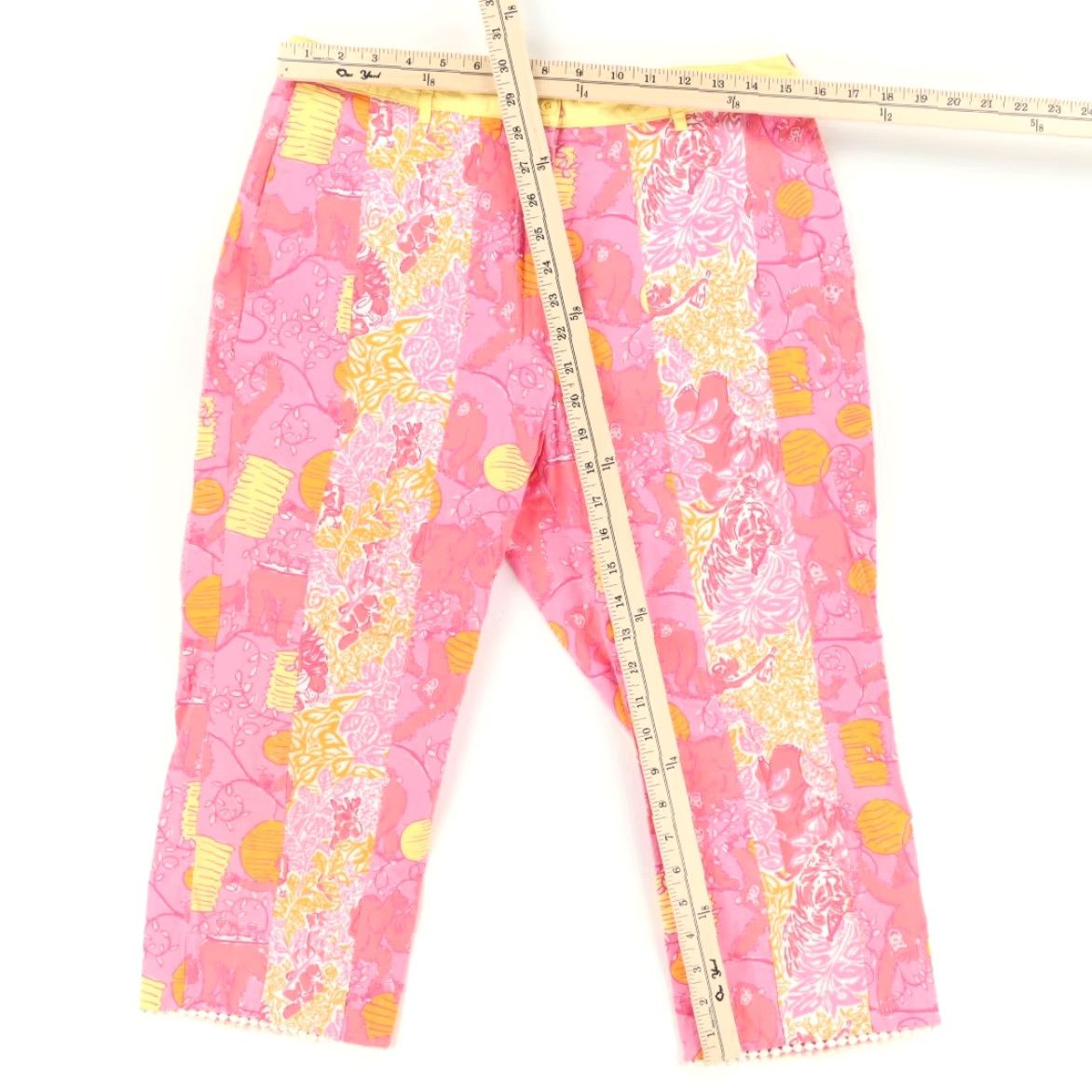 Lilly Pulitzer Lilly Pulitzer Monkey Mommy and Me Crop Pink All Over Print Chino Pants Women's 10 Size 32" / US 10 / IT 46 - 3 Thumbnail