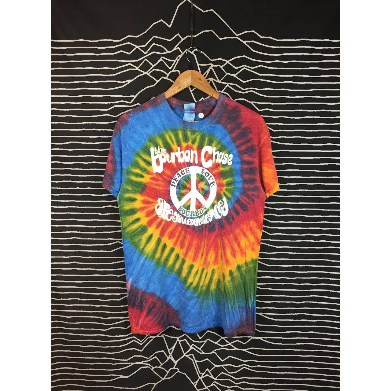 Gildan × Vintage The Bourbon Chase Groovy Crew Love & Peace Tie-Dye Tee Size US M / EU 48-50 / 2 - 2 Thumbnail