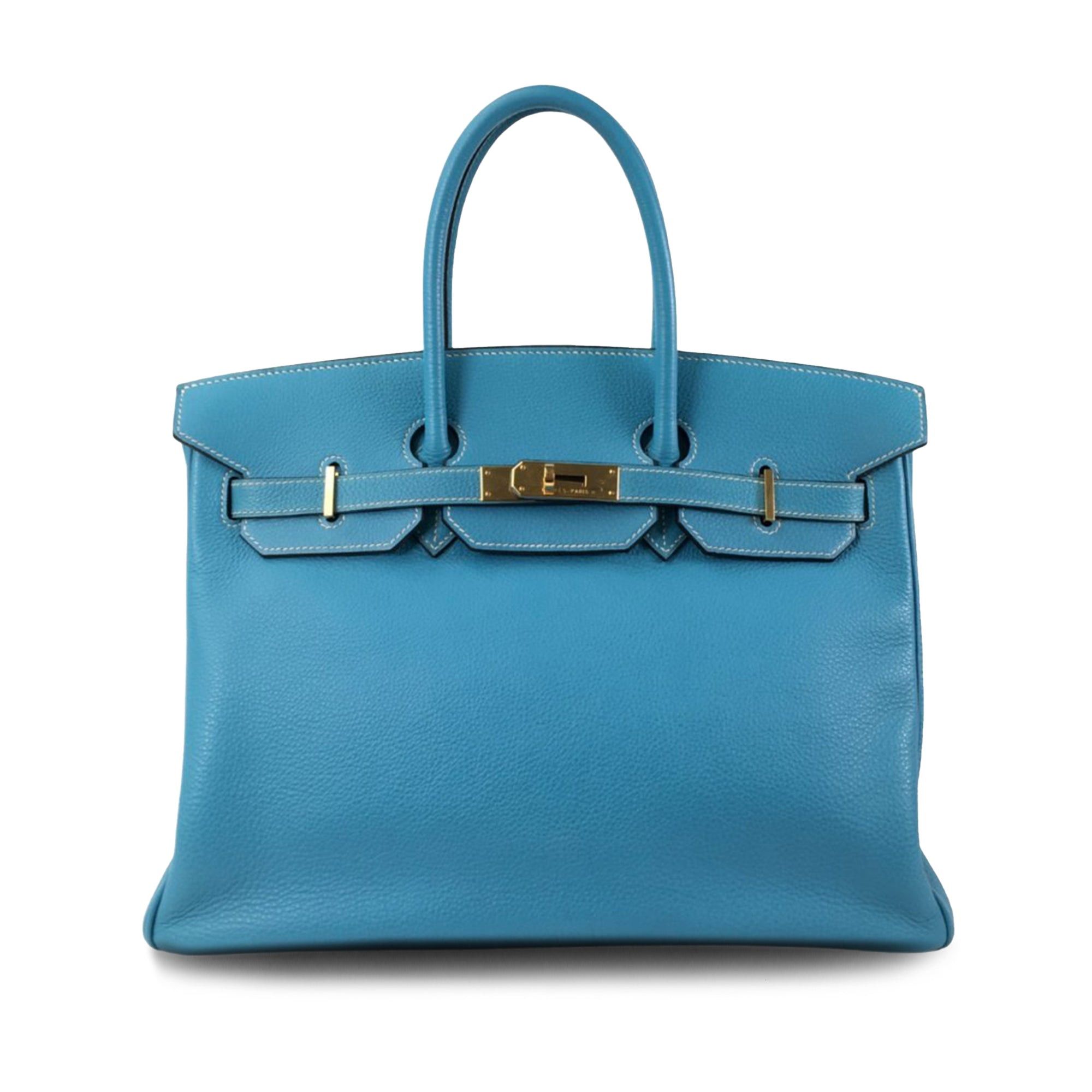 image of Hermes 2002 Togo Birkin 35 Handbag in Blue, Women's