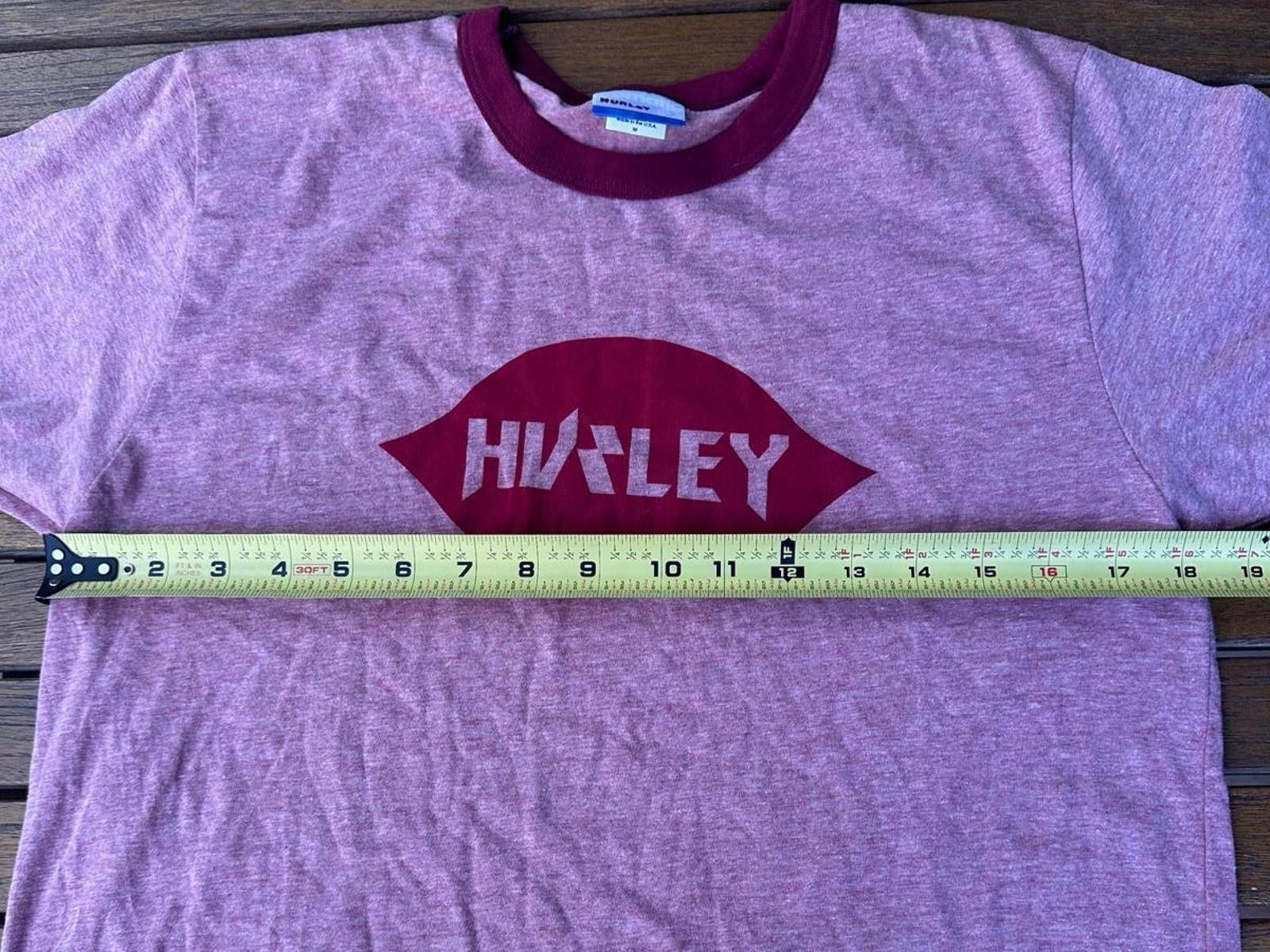 Hurley Hurley Ringer Tee Maroon Heather 80s Logo Single Stitch Vtg Size US M / EU 48-50 / 2 - 2 Thumbnail