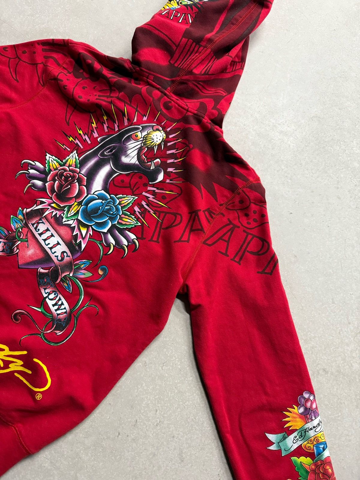 Christian Audigier × Ed Hardy × Vintage Vintage Y2K Ed Hardy AOP Japan Zip-up Size M / US 6-8 / IT 42-44 - 9 Thumbnail