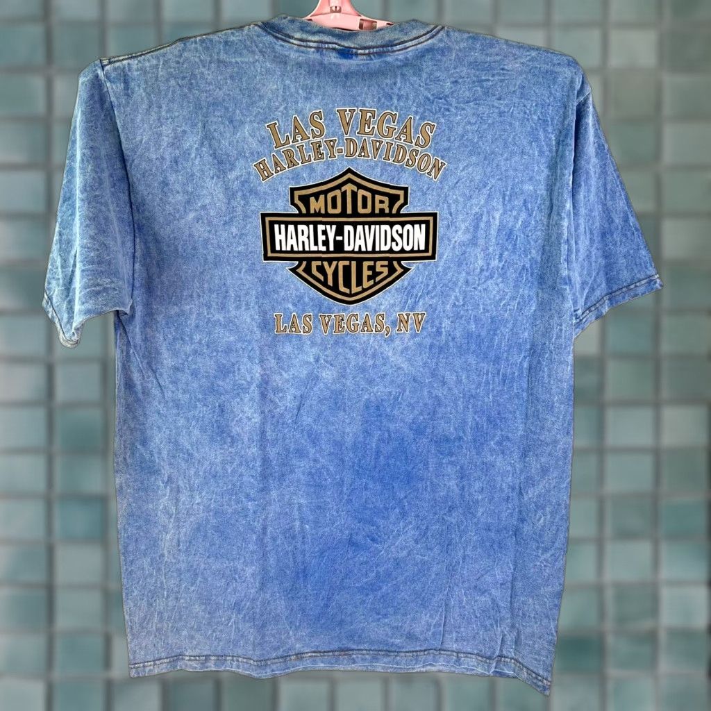 Harley Davidson VINTAGE Harley-Davidson Mens Blue Tee XL T-Shirt Graphic Pocket Logo Crew Neck Short Sleeve Size US XL / EU 56 / 4 - 1 Thumbnail