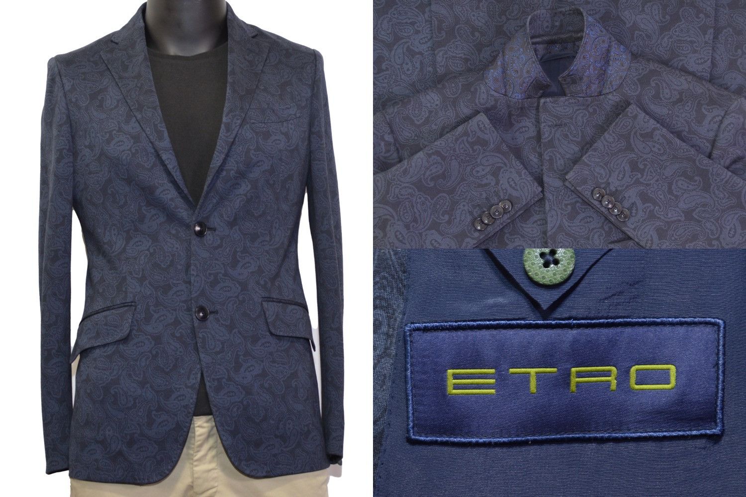 Etro Men's ETRO New Jersey Blazer 40US/UK 50IT Blue Cotton Size 40R - 1 Thumbnail