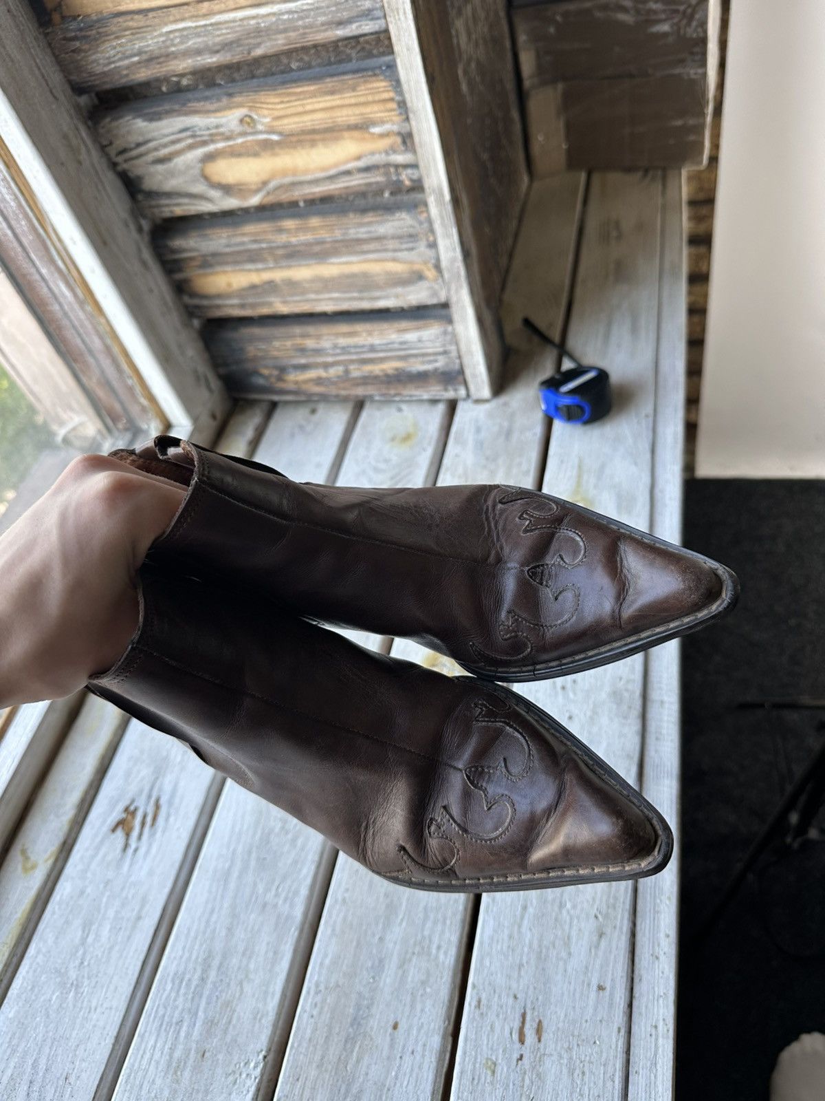 Other 🚨 WESTERN BROWN WOMEN Y2K BOOTS Y2K LEATHER SIZE 36 Size US 6 / IT 36 - 17 Thumbnail