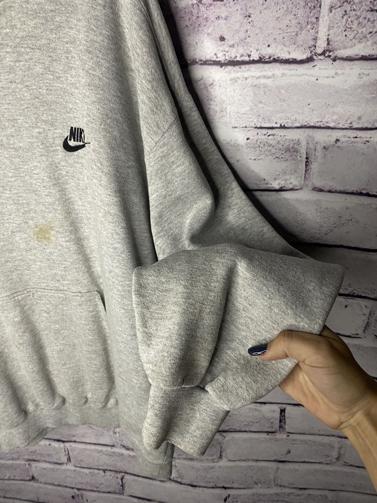 Nike Men's rare blanc hoodie Nike gray streetwear vintage Size US L / EU 52-54 / 3 - 8 Thumbnail