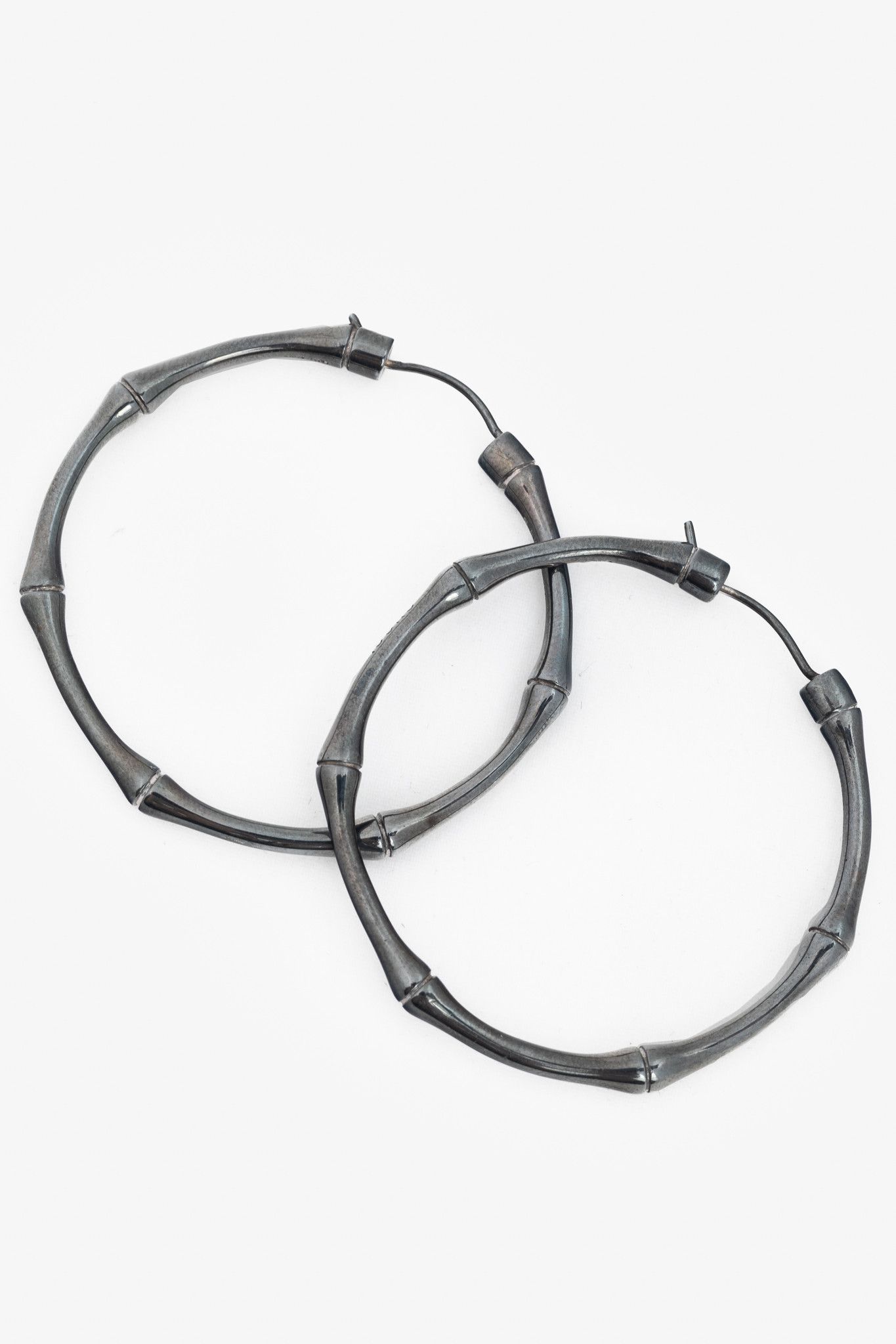 Gucci Sterling Silver Bamboo Hoop Earrings