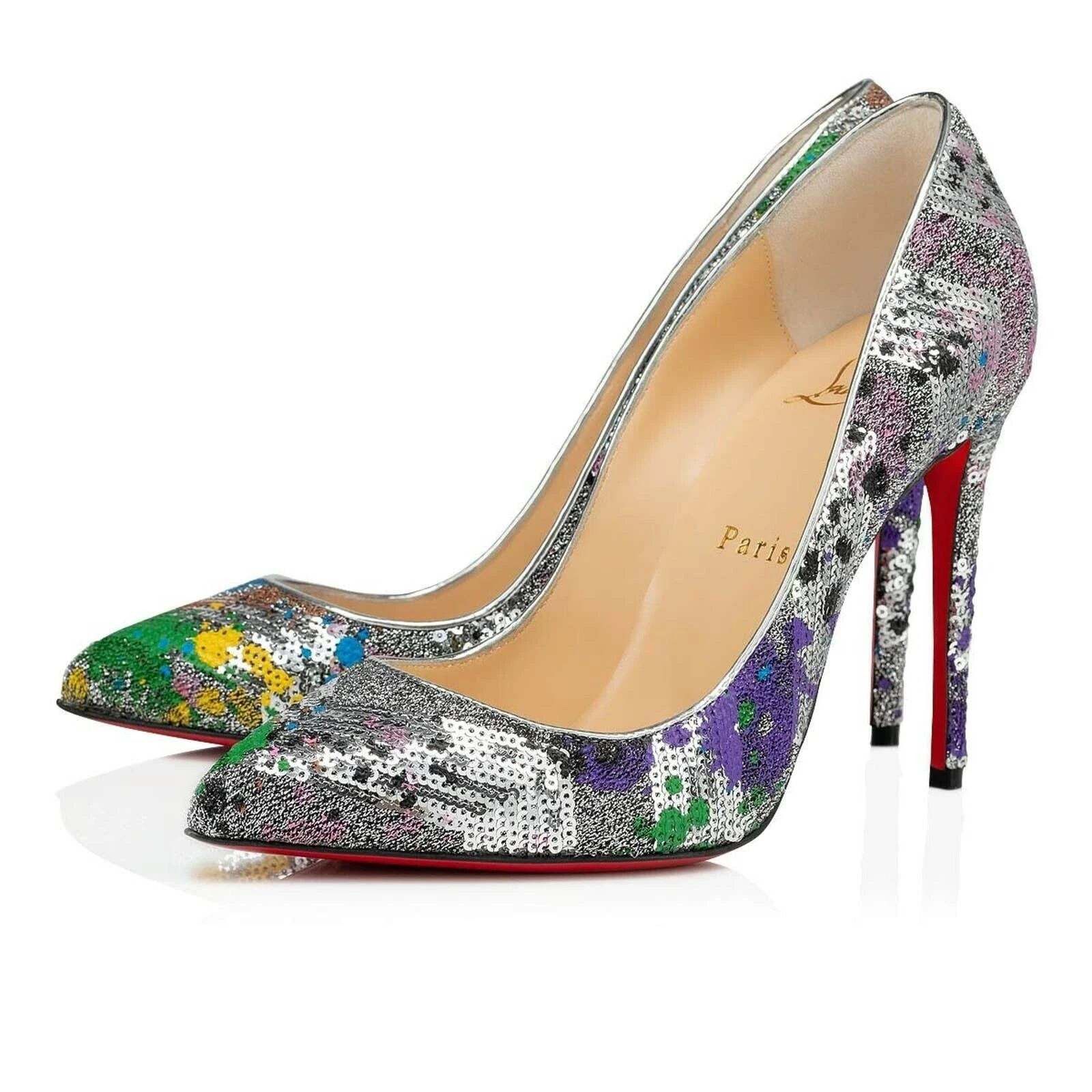 Christian Louboutin Christian Louboutin Pigalle Follies 100 Paillette Splash Size US 7.5 / IT 37.5 - 1 Thumbnail