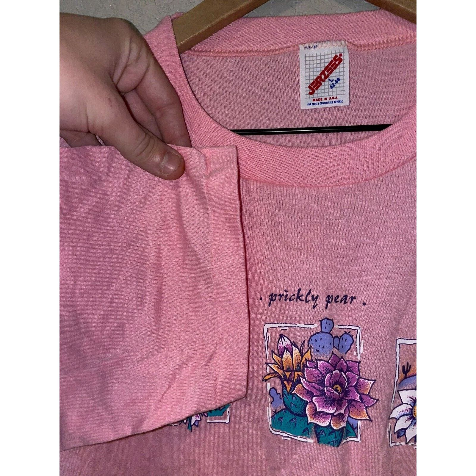 Jerzees Vintage Arizona Flower Shirt Yucca Prickly Pear AZ Tee 90s L Size US L / EU 52-54 / 3 - 7 Thumbnail