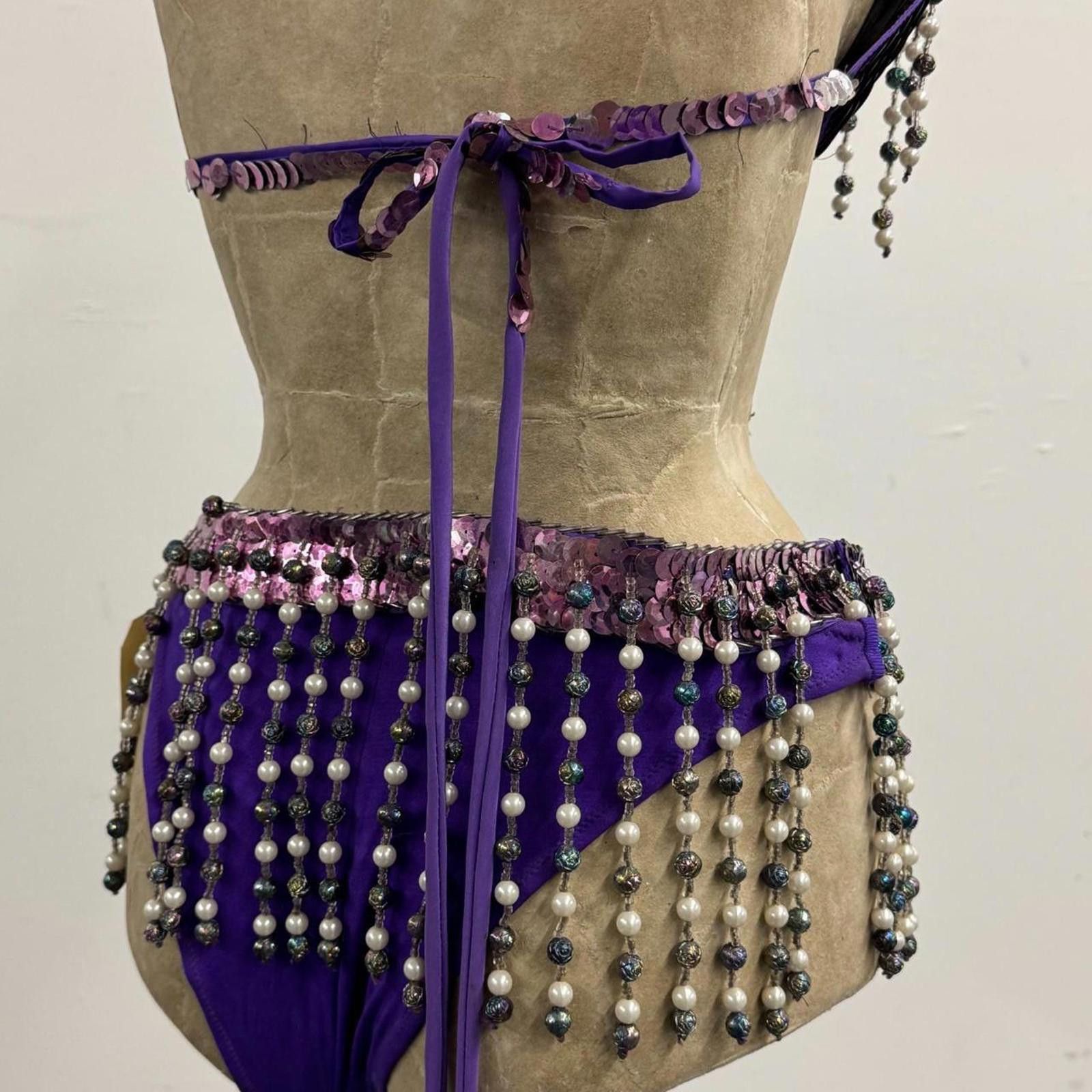 Other Vintage Purple & Silver Sequin Showgirl Costume Set Size ONE SIZE - 5 Thumbnail