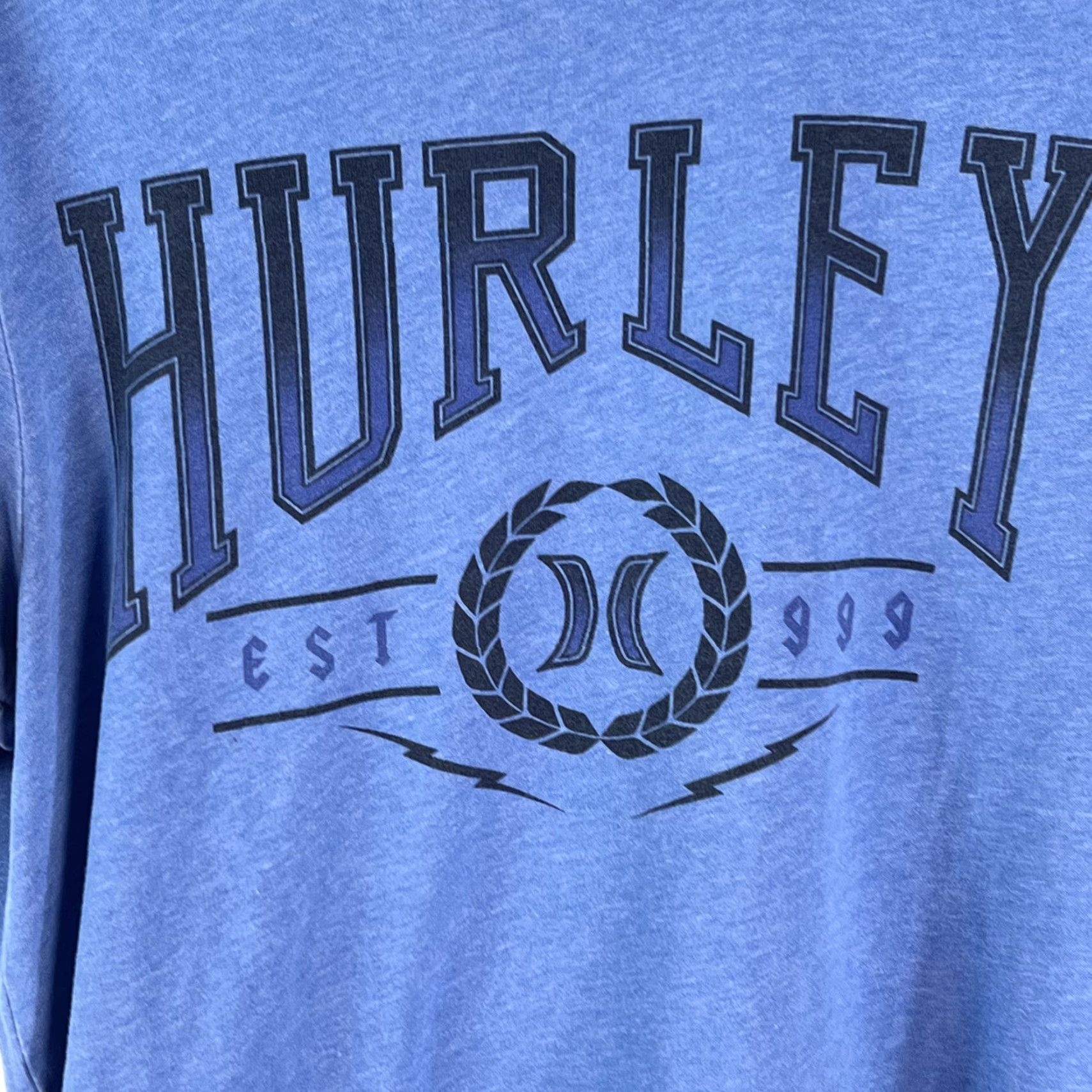 Hurley Hurley Est X 999 Mens Short Sleeves Crew Neck Blue Graphic T Shirt Size M Size US M / EU 48-50 / 2 - 2 Thumbnail