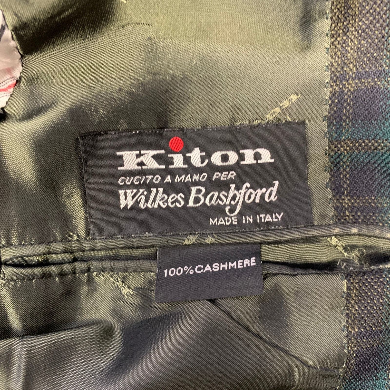 Kiton KITON 40 Green Plaid Cashmere Notch Lapel Sport Coat Size 40R - 6 Thumbnail