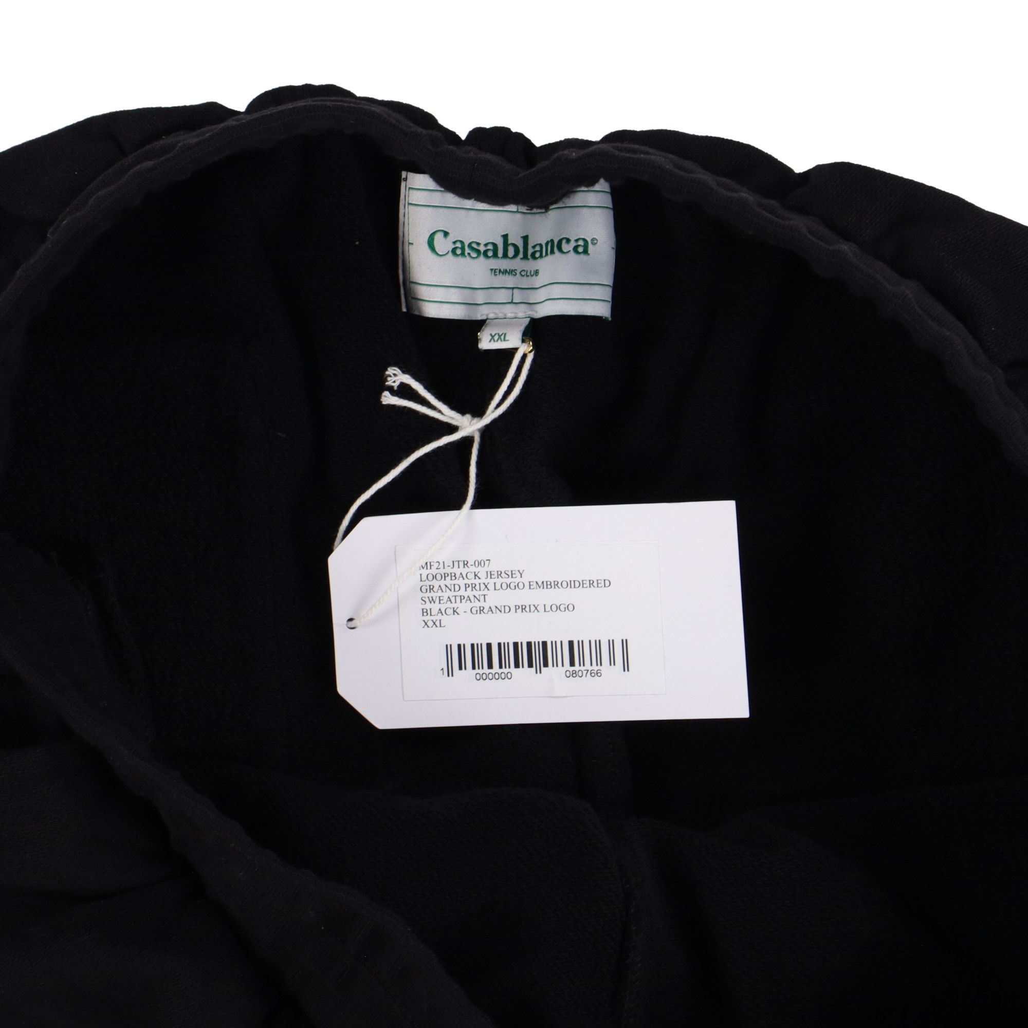 Black Embroidered Grand Prix Logo Sweatpants