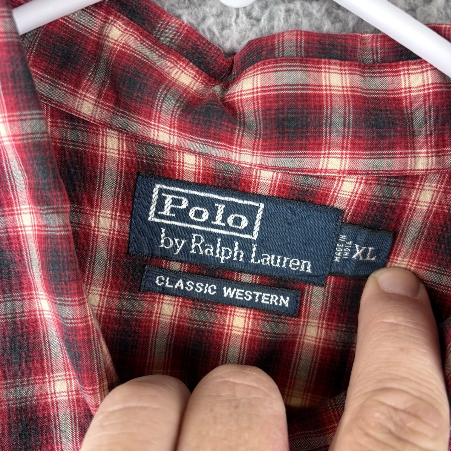 Polo Ralph Lauren VINTAGE Polo Ralph Lauren Classic Western Pearl Snap Shirt Red Plaid Men's XL Shirt Size US XL / EU 56 / 4 - 3 Thumbnail