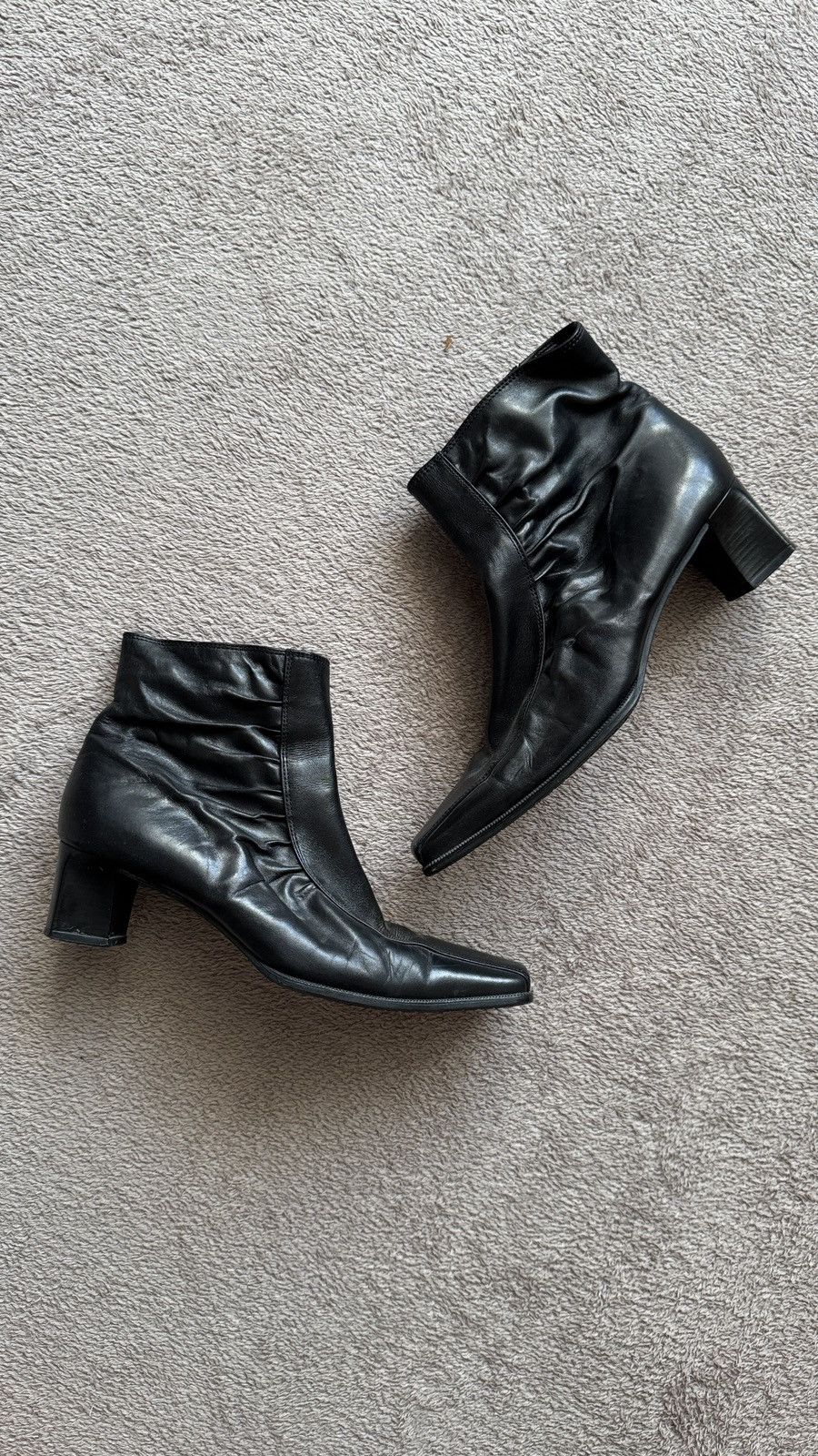 Genuine Leather Vintage Y2K Leather Ankle Boots Helmut Lang Vibe Size US 7 / IT 37 - 1 Thumbnail