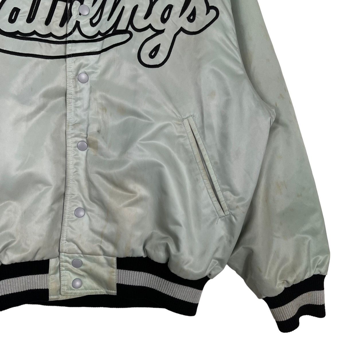 MLB 🔥 VINTAGE RAWLINGS SATIN STADIUM BOMBER JACKET Size US L / EU 52-54 / 3 - 6 Thumbnail