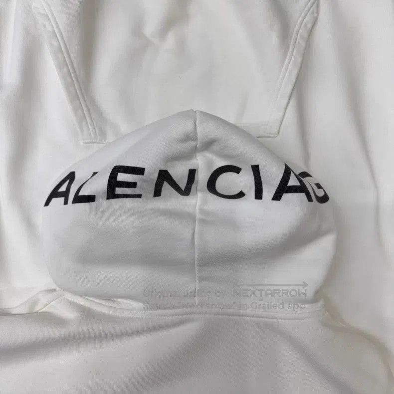 Balenciaga Balenciaga White Logo Print Hoodie. Size US M / EU 48-50 / 2 - 3 Thumbnail