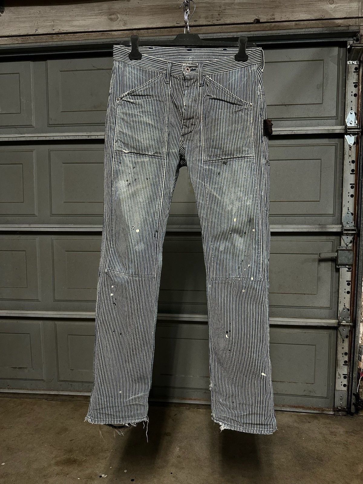 Backlash Hickory Striped Double Knee Carpenter Pants