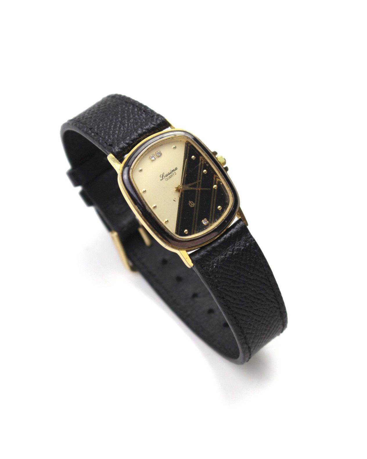 Vintage LUSIMA TWO-TONE CLASSIC GOLD-PLATED TANK QUARTZ WATCH Size ONE SIZE - 2 Thumbnail