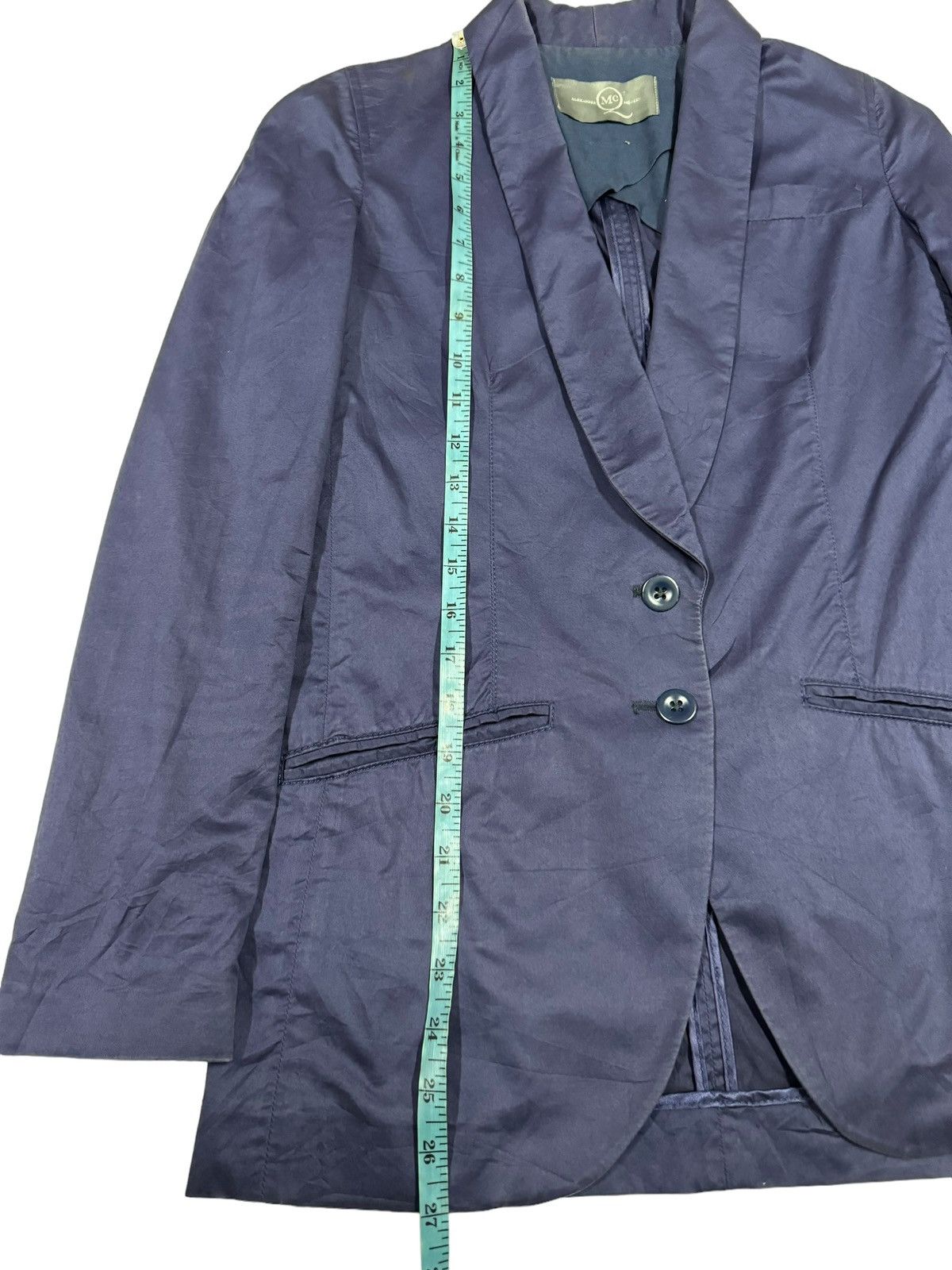 Alexander McQueen Alexander Mcqueen Navy Blue Blazer Jacket Size 36 Size 36S - 20 Thumbnail