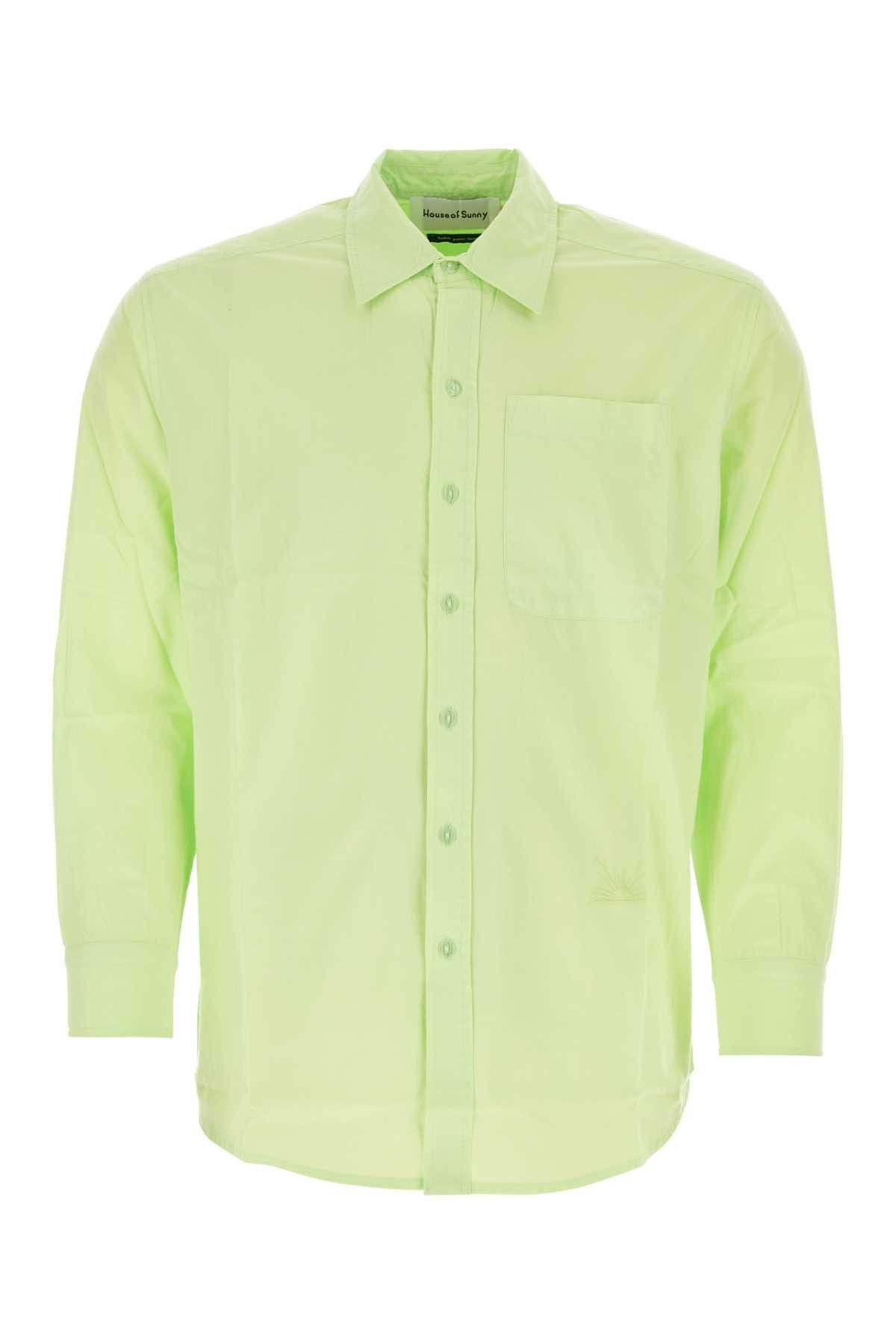 image of House Of Sunny Acid Green Poplin Vito Shirt, Men's (Size Small)