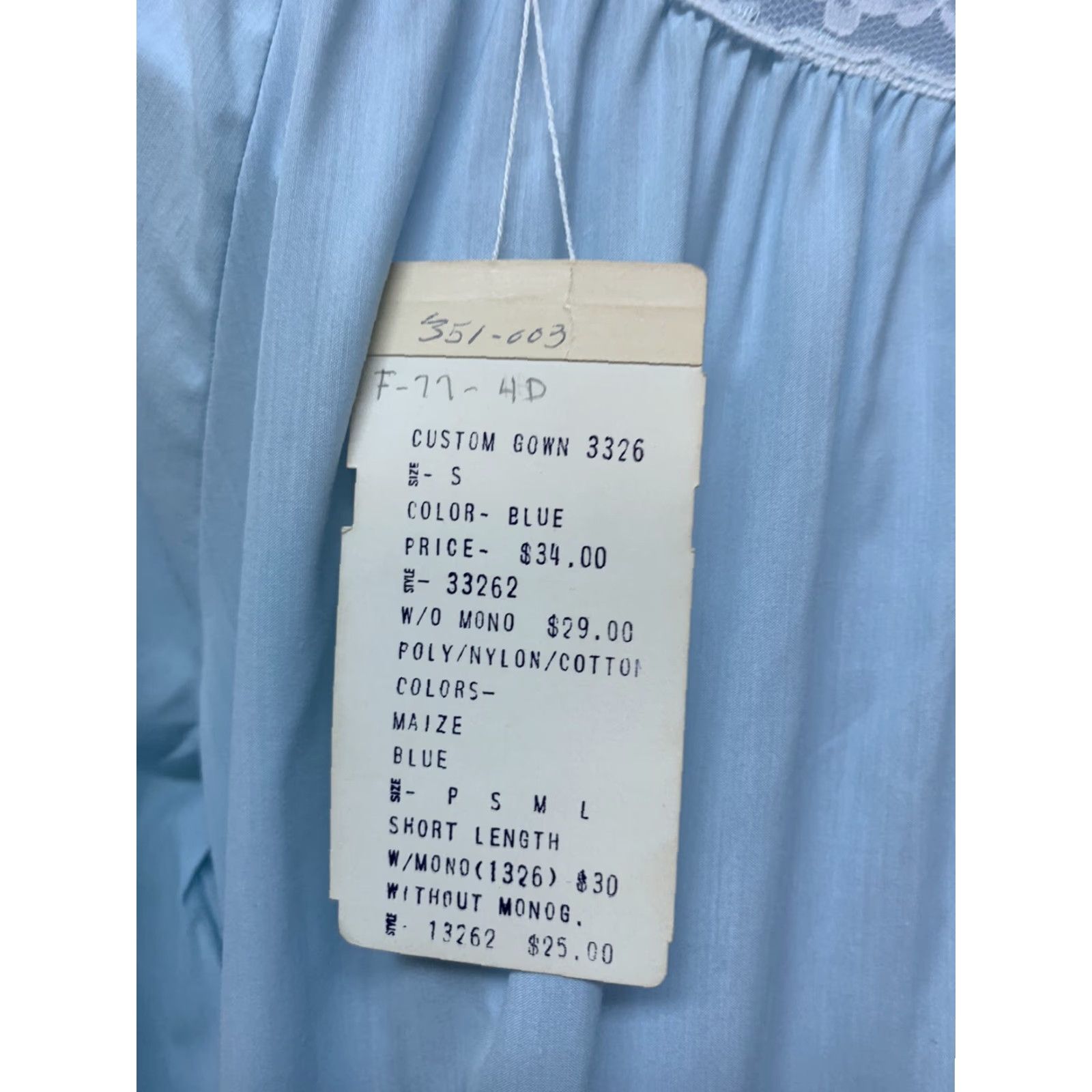 Vintage VINTAGE Najla New York Long Blue Summer Cotton Blend Lace Nightgown S USA NOS Size ONE SIZE - 5 Thumbnail