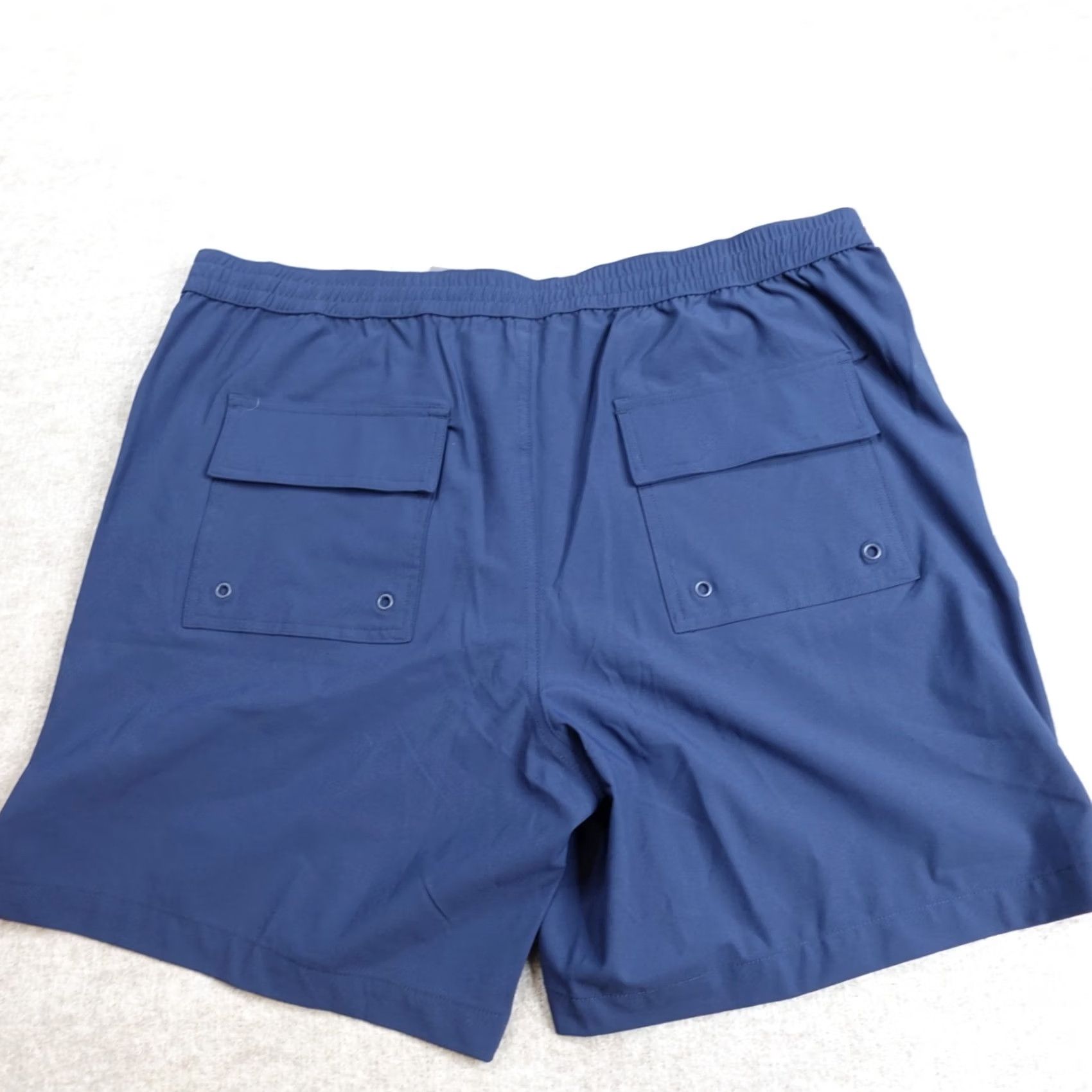 Vintage Bearbottom Shorts Mens XL Blue Solid Deck Short Navy Drawstring NEW Adjustable Size US 36 / EU 52 - 2 Thumbnail
