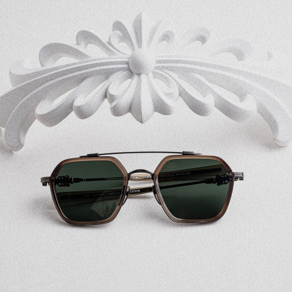 Chrome Hearts CHROME HEARTS HOTATION ARMY/GUNMETAL-ARMY SUNGLASSES Size ONE SIZE - 6 Thumbnail