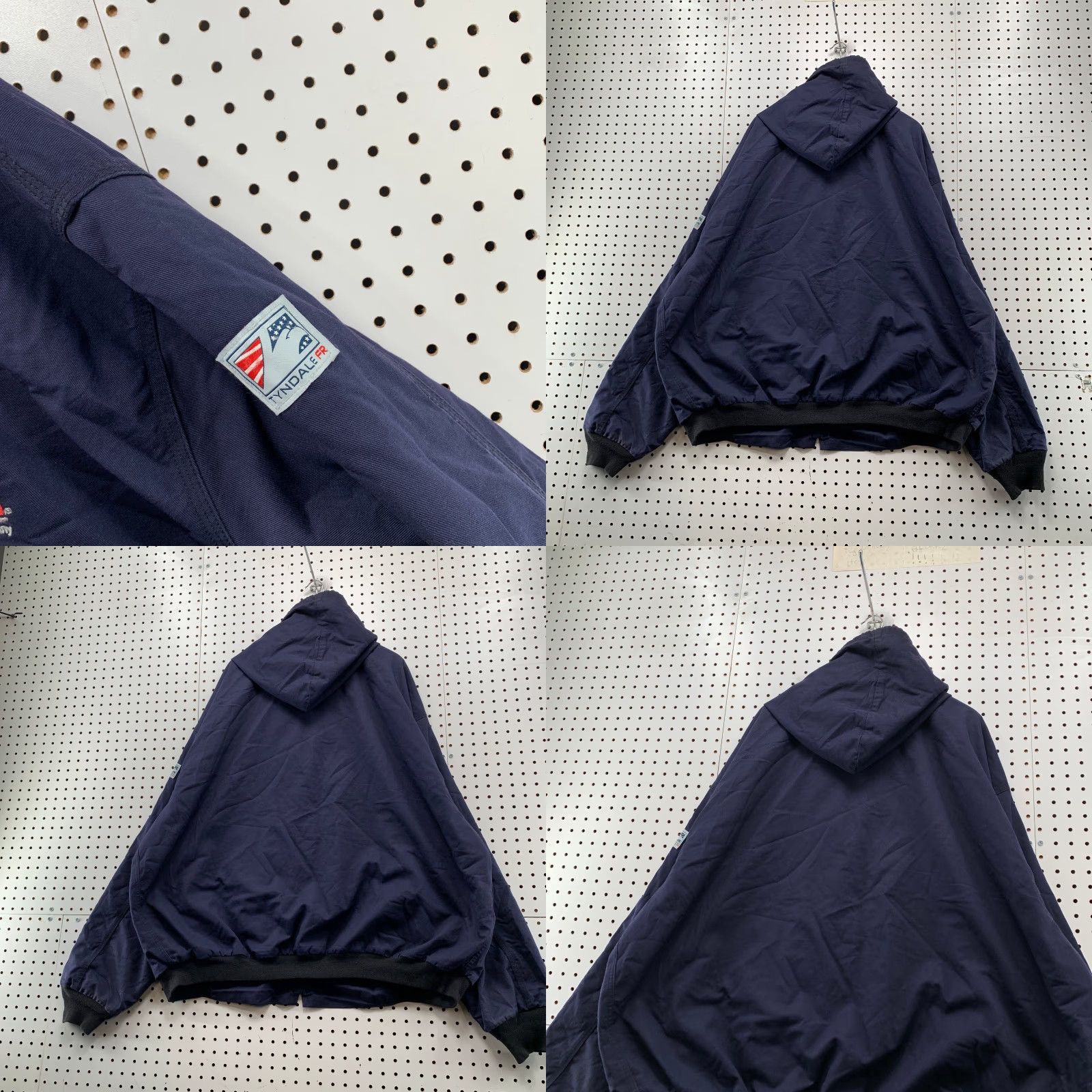Vintage Tyndale FR Jacket Mens 5XL Canvas Blue Hooded Fire Resistant Workwear Jacket Size US XXL / EU 58 / 5 - 9 Thumbnail