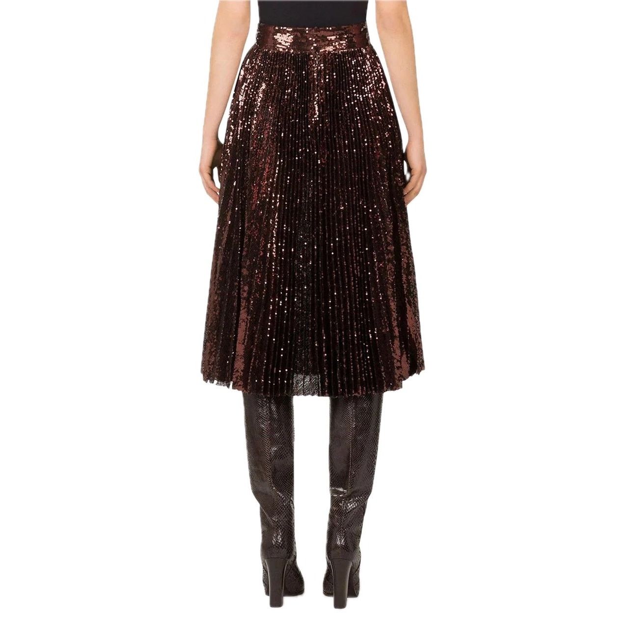 Dolce & Gabbana Dolce & Gabbana Bronze Sequin Pleated Long Skirt IT 36 Size 25" / US 0 / IT 36 - 6 Thumbnail