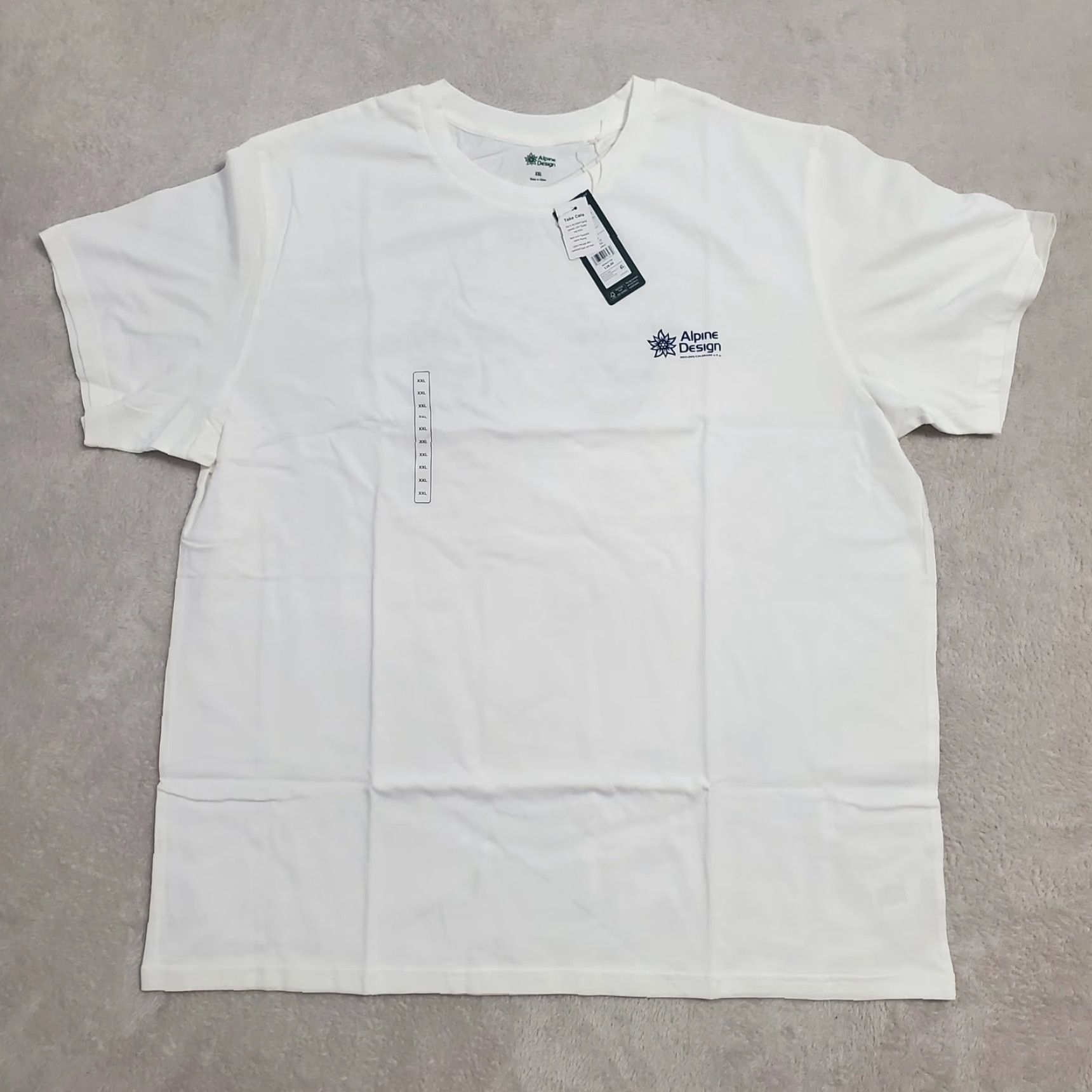 Vintage VINTAGE Alpine Design Rock y Mountains Graphic Tee Men XXL White Hike Short Sleeve UPF 30 Size US 39 - 2 Thumbnail