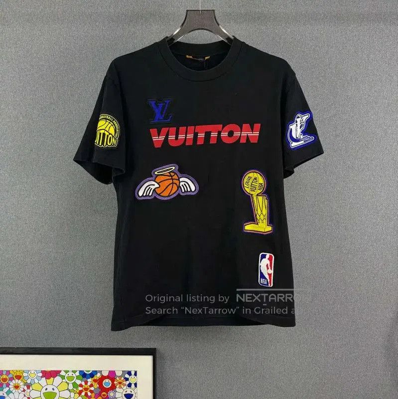 Louis Vuitton Louis Vuitton Black Men's T-Shirt with Embroidery . Size US M / EU 48-50 / 2 - 1 Thumbnail