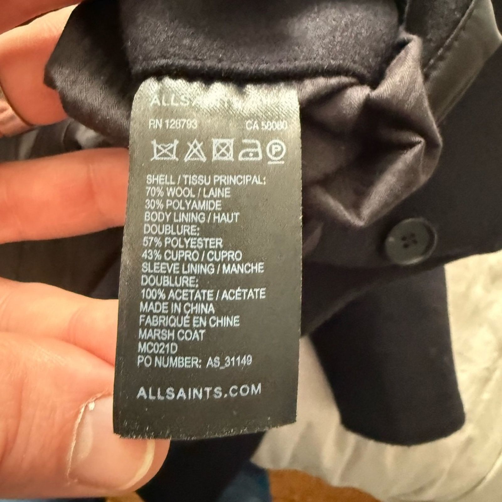 Allsaints AllSaints Marsh Coat Wool Blend Overcoat Size 42 Size US L / EU 52-54 / 3 - 9 Thumbnail