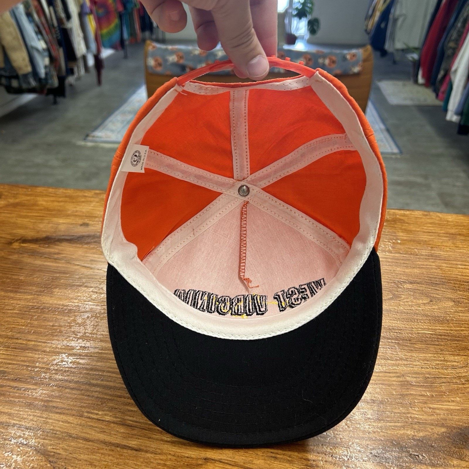 & Other Stories Vintage 90’s Orange West Virginia State Logo Snap Back Hat Size ONE SIZE - 2 Thumbnail