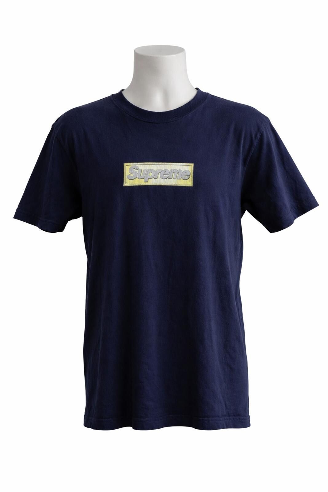 Supreme × Vintage Late 90s Single Stitch Supreme Box Logo Navy Tee