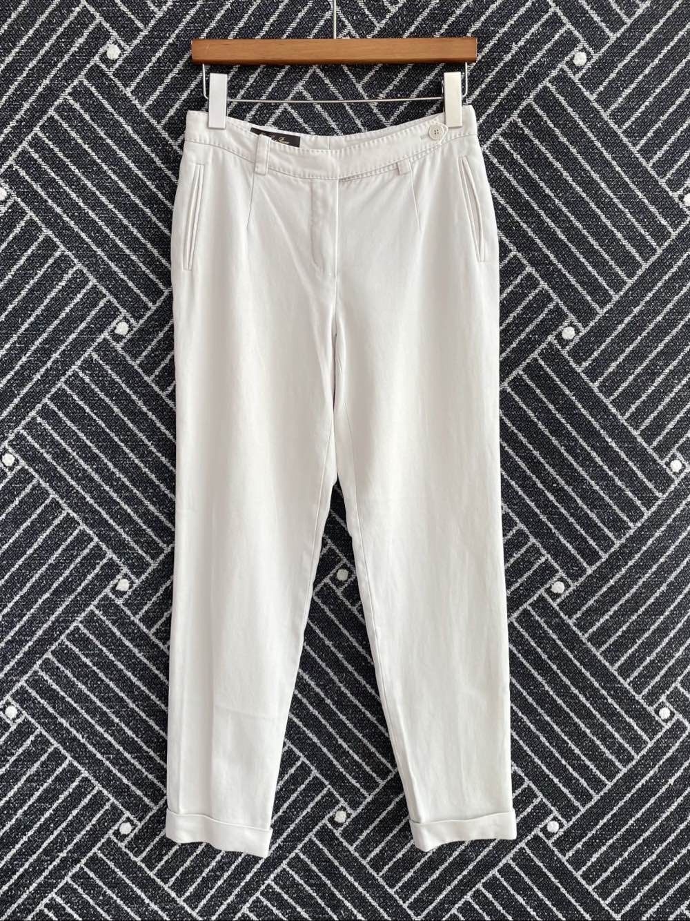 Loro Piana Loro Piana White Cotton Pants Size 38 Size 26" / US 2 / IT 38 - 1 Thumbnail