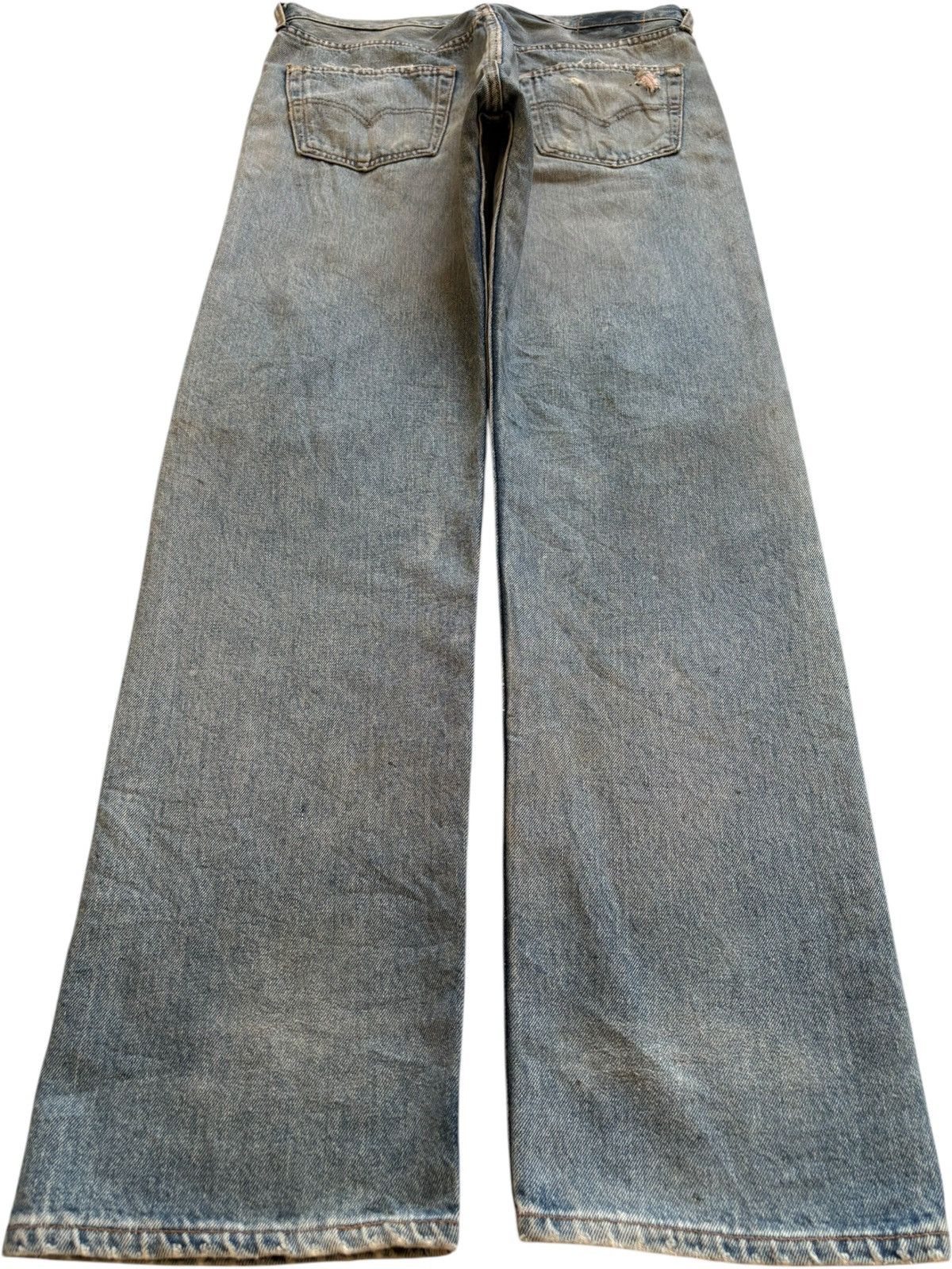 Levi's Vintage 90s Levis 501 Mud Wash Distress Ripped Loose Jeans Size US 33 - 2 Thumbnail