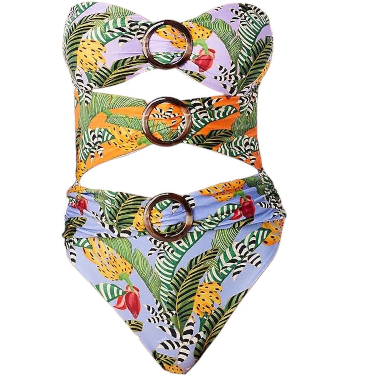 Farm Rio FARM RIO Cutout Bandeau Convertible Swimsuit, XS Size ONE SIZE - 3 Thumbnail