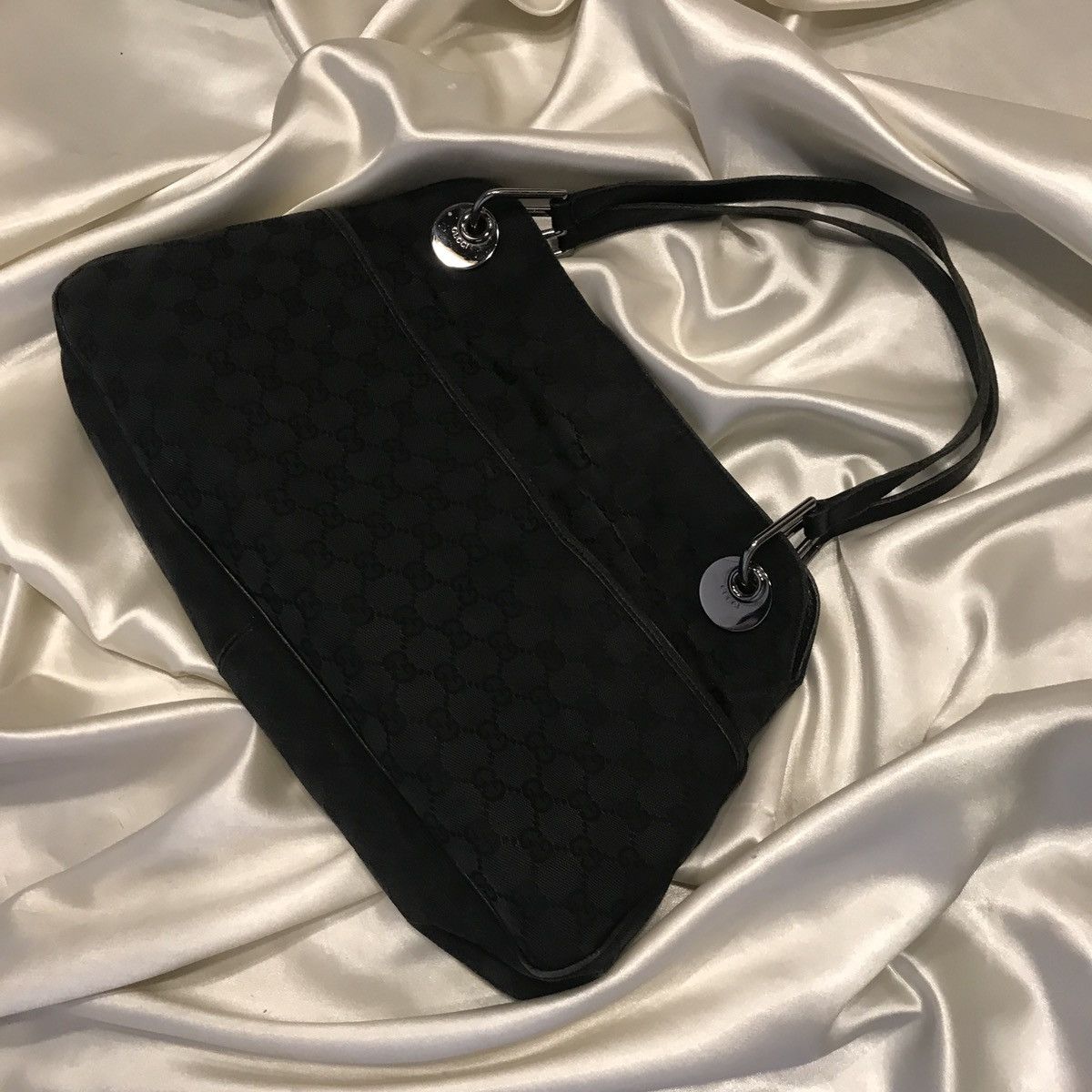 Gucci × Vintage gg canvas eclipse bag gucci black multilogo monogram purse Size ONE SIZE - 12 Thumbnail