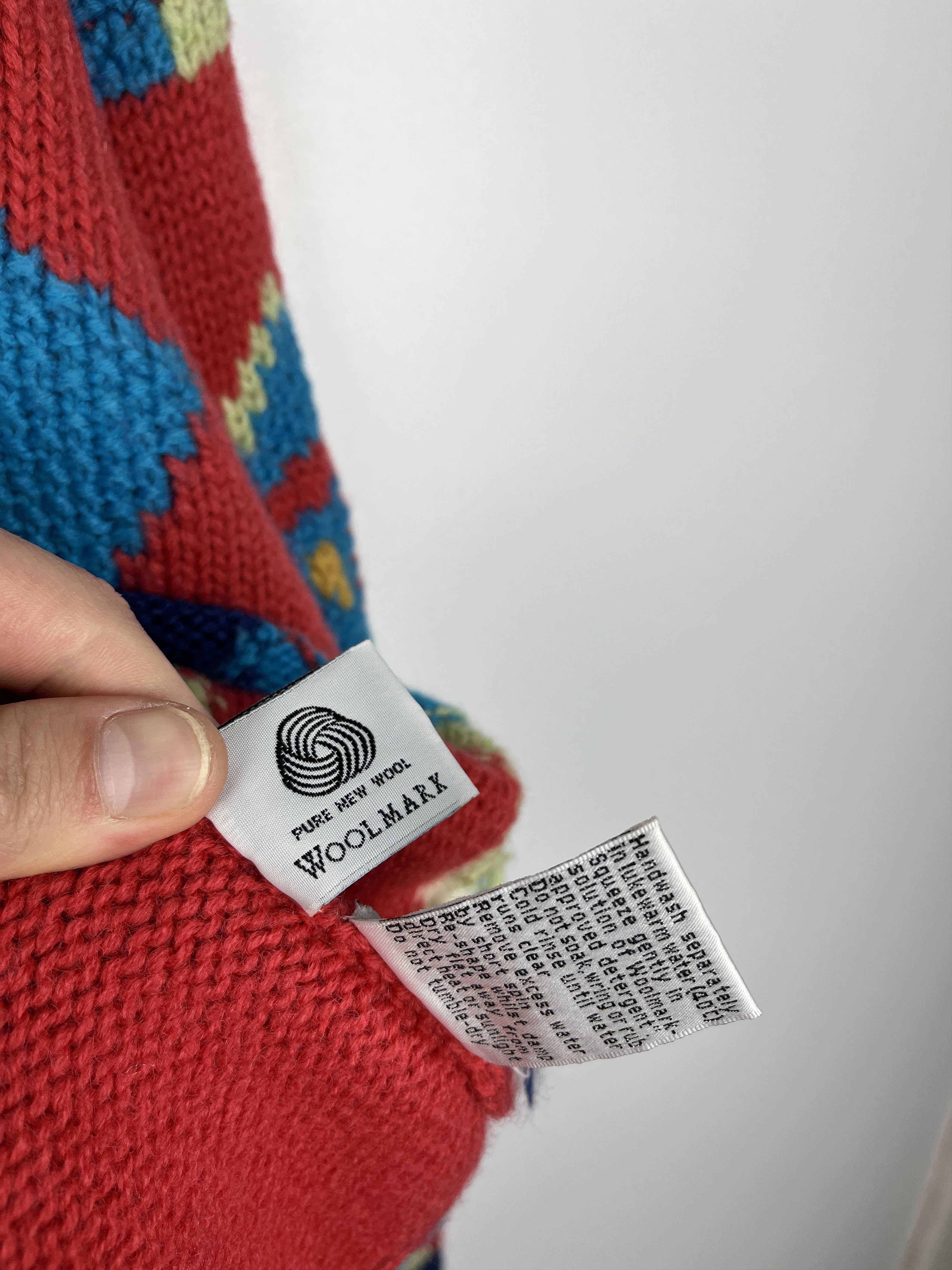 Vintage PACO Abstract Geometric Crazy Wool Knit Sweater Size S/M Size US S / EU 44-46 / 1 - 7 Thumbnail