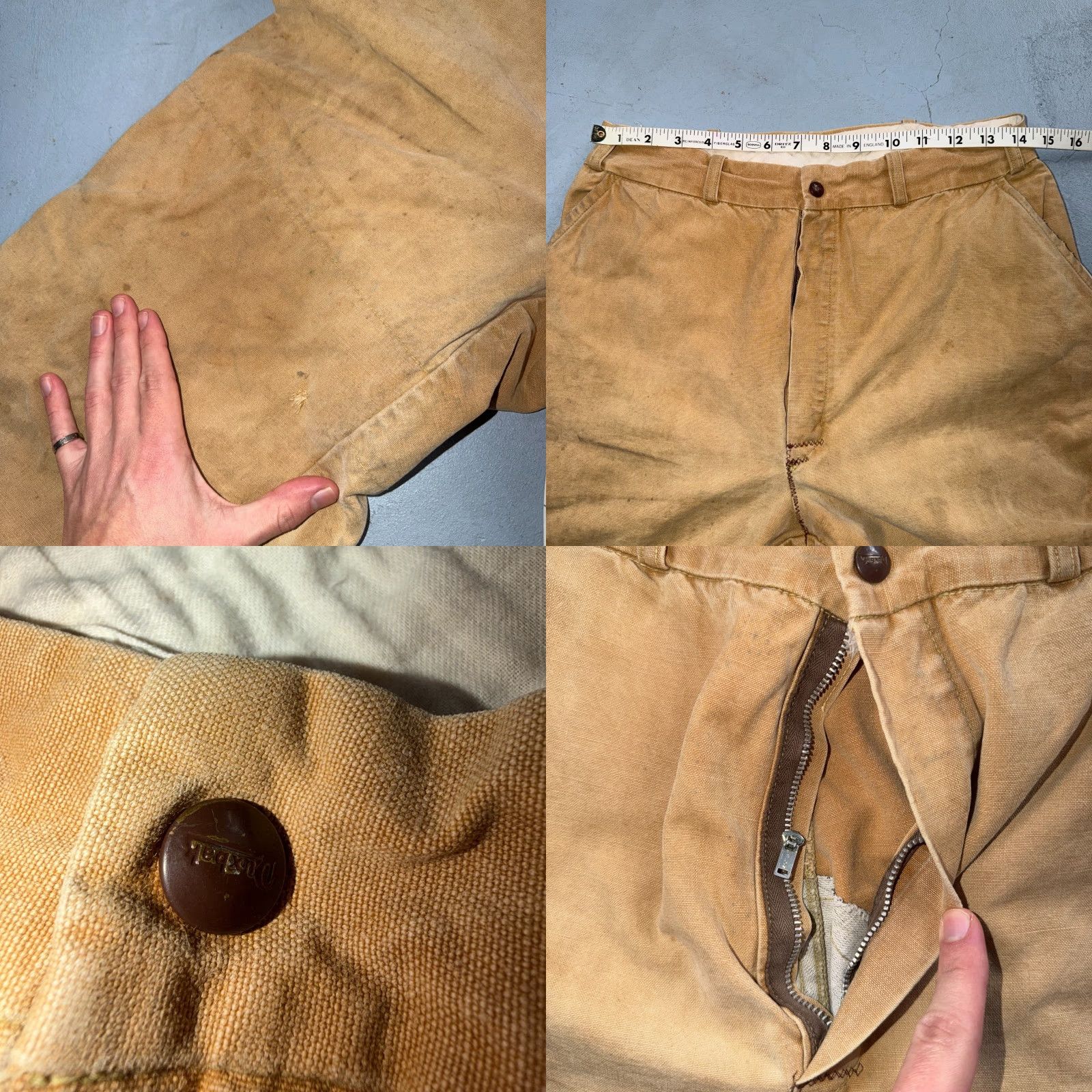 Vintage VINTAGE Duxbak Pants Falcon 28x27 Khaki Casual Creased Outdoor Rockabilly 50s 60s Mens Size US 28 / EU 44 - 8 Thumbnail
