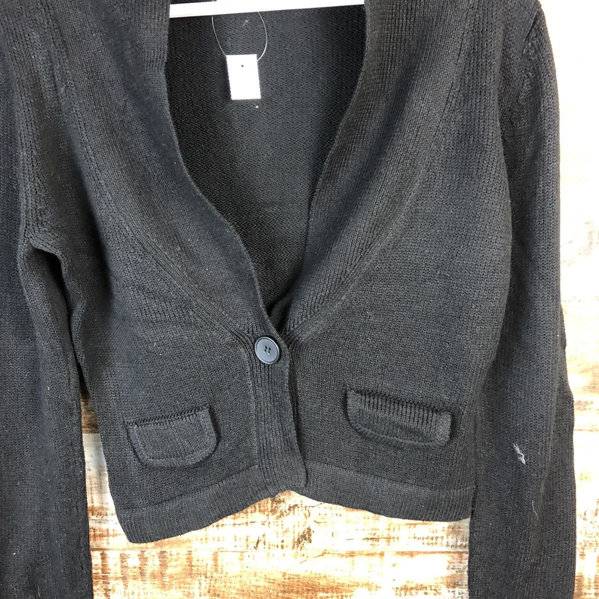 Japanese Brand Link It All Black Cardigan Knitwear crop top #A1467 Size XS / US 0-2 / IT 36-38 - 5 Thumbnail