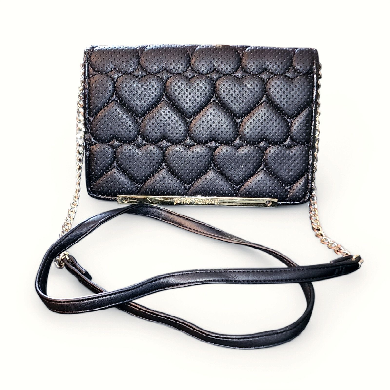 Betsey Johnson Betsy Johnson black leather heart crossbody clutch Size ONE SIZE - 1 Thumbnail