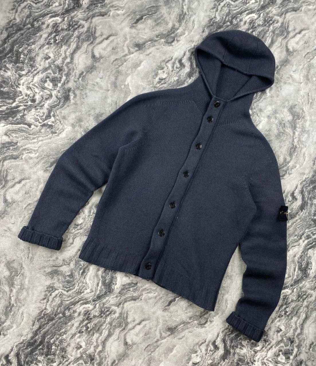 Stone Island Vintage Stone Island Knit Wool Sweater Full Zip Hooded Men Size US L / EU 52-54 / 3 - 1 Thumbnail