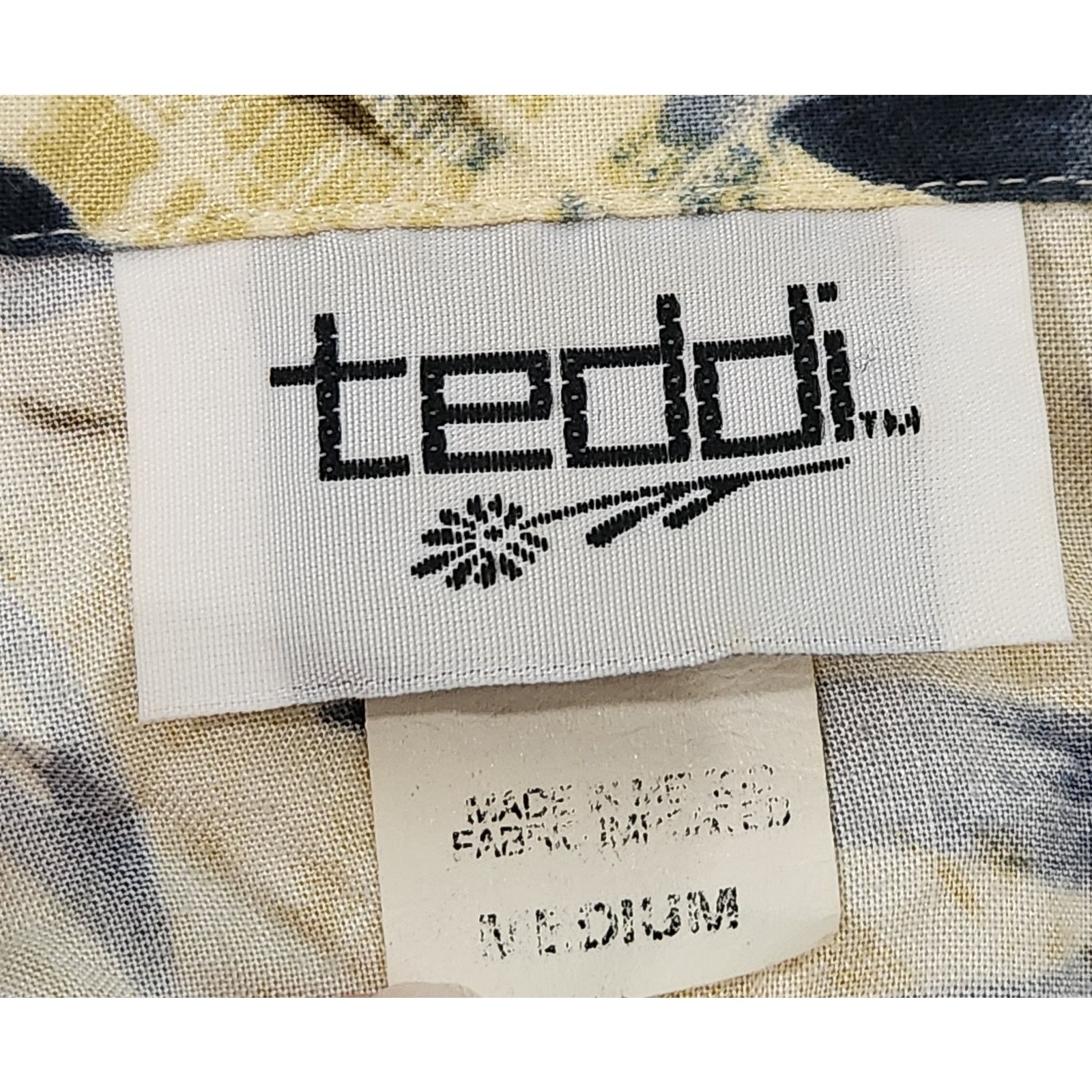 Other Vintage Teddi Cream Green Blue Yellow Floral Button Medium Size M / US 6-8 / IT 42-44 - 4 Thumbnail