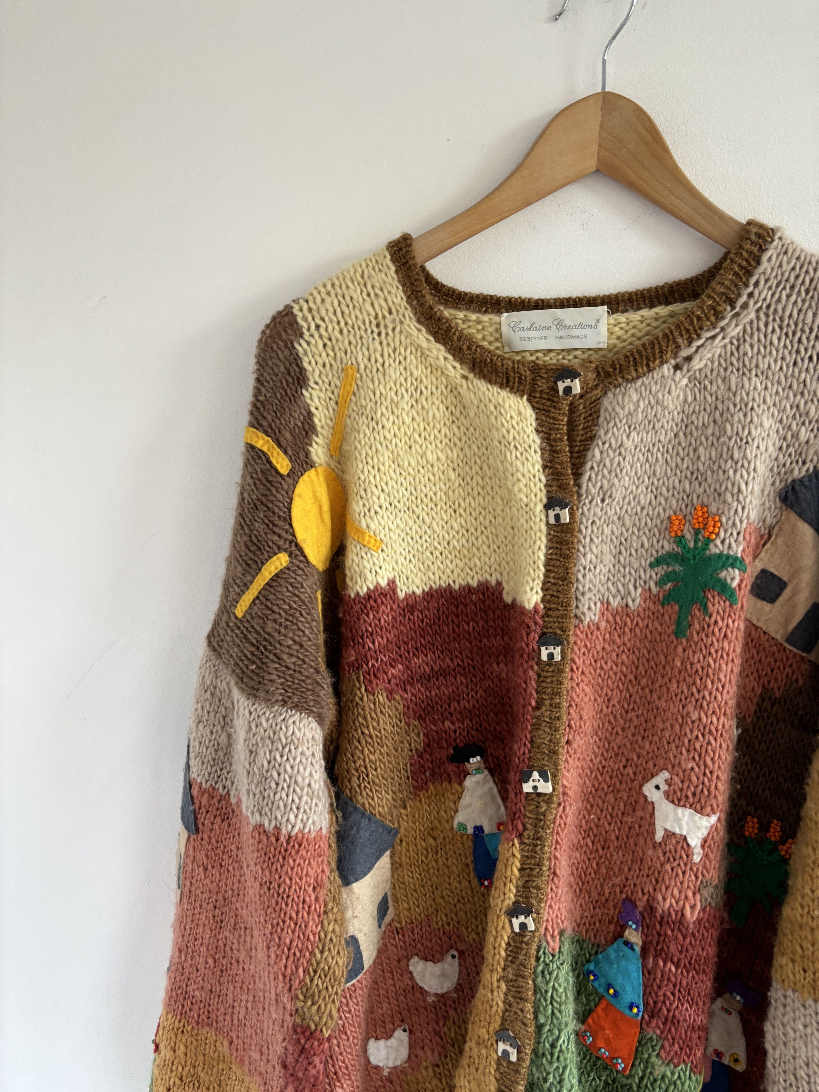 Handmade Handmade Carlaine Creations Patchwork Knit Boxy Cardigan Size US M / EU 48-50 / 2 - 2 Thumbnail