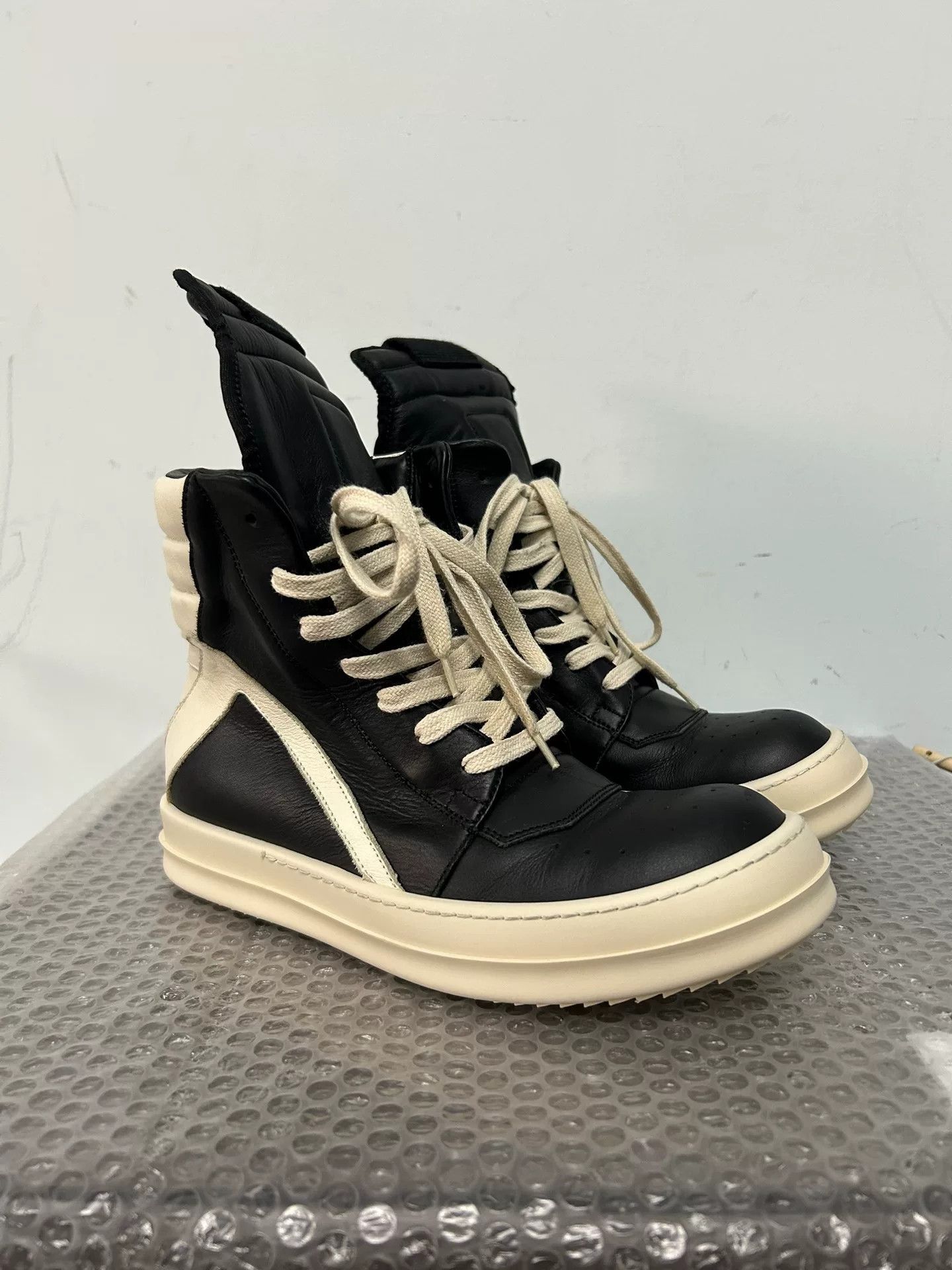 Rick Owens Rick Owens Leather High Top Sneakers Size US 6.5 / EU 39-40 - 1 Thumbnail