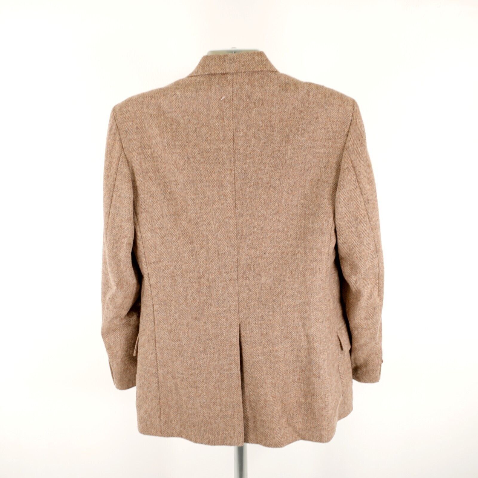 Farah WM F Farah Tweed Wool Tan Herringbone 2 Leather Button Sport Size 40L - 7 Thumbnail