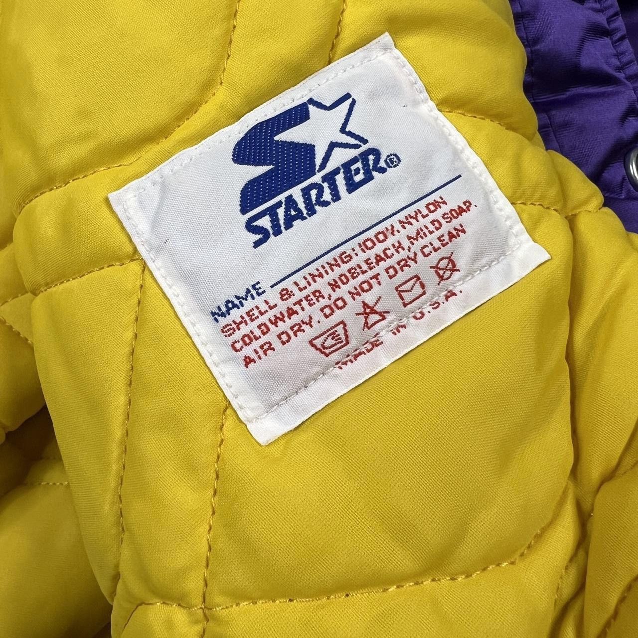 Starter × Vintage VINTAGE 80s Starter Minnesota Vikings Satin Bomber Jacket XL Size US XL / EU 56 / 4 - 6 Thumbnail