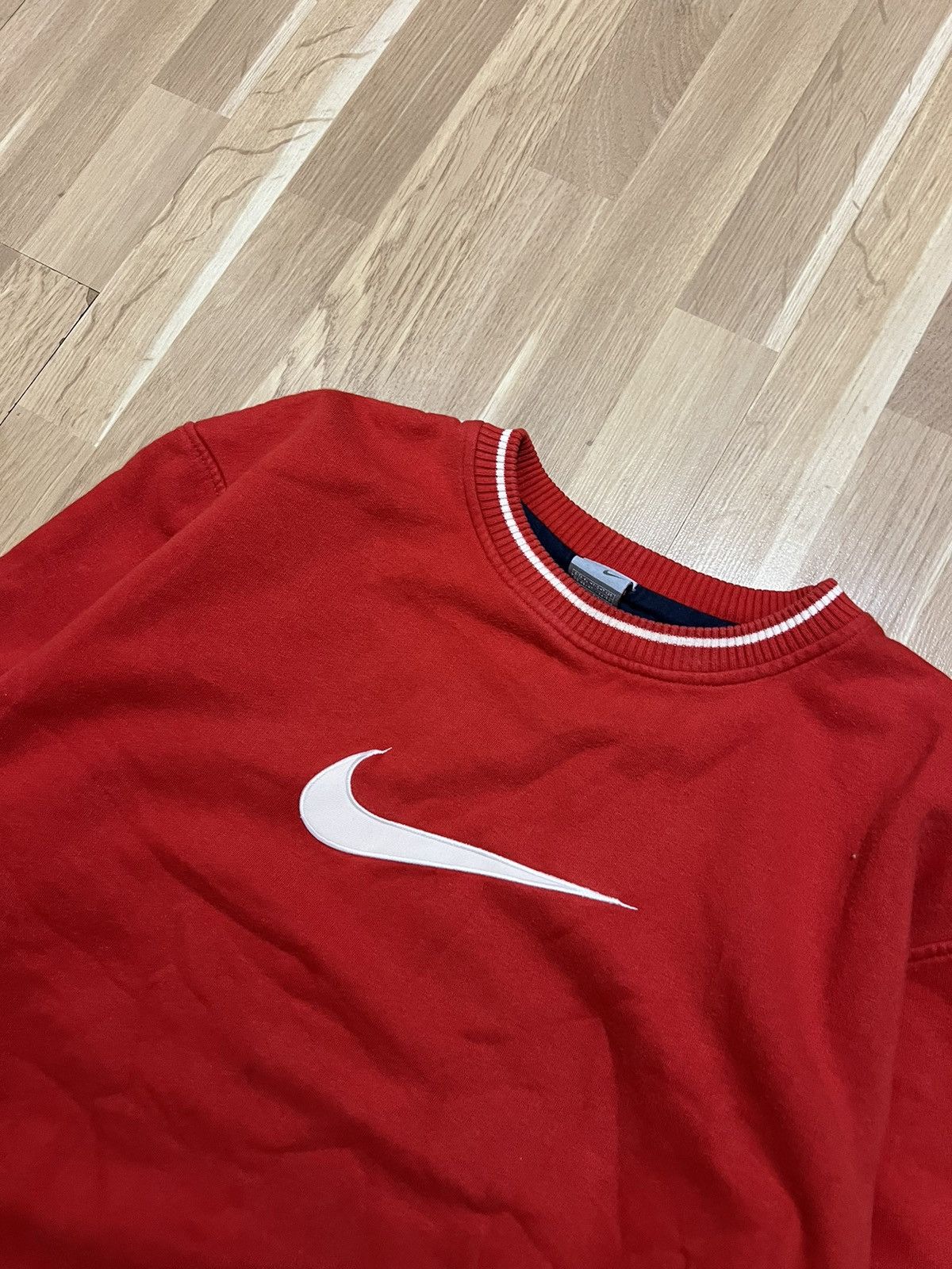 Nike × Vintage Nike big swoosh hype vintage drill sweatshirt y2k style 90s Size US L / EU 52-54 / 3 - 4 Thumbnail