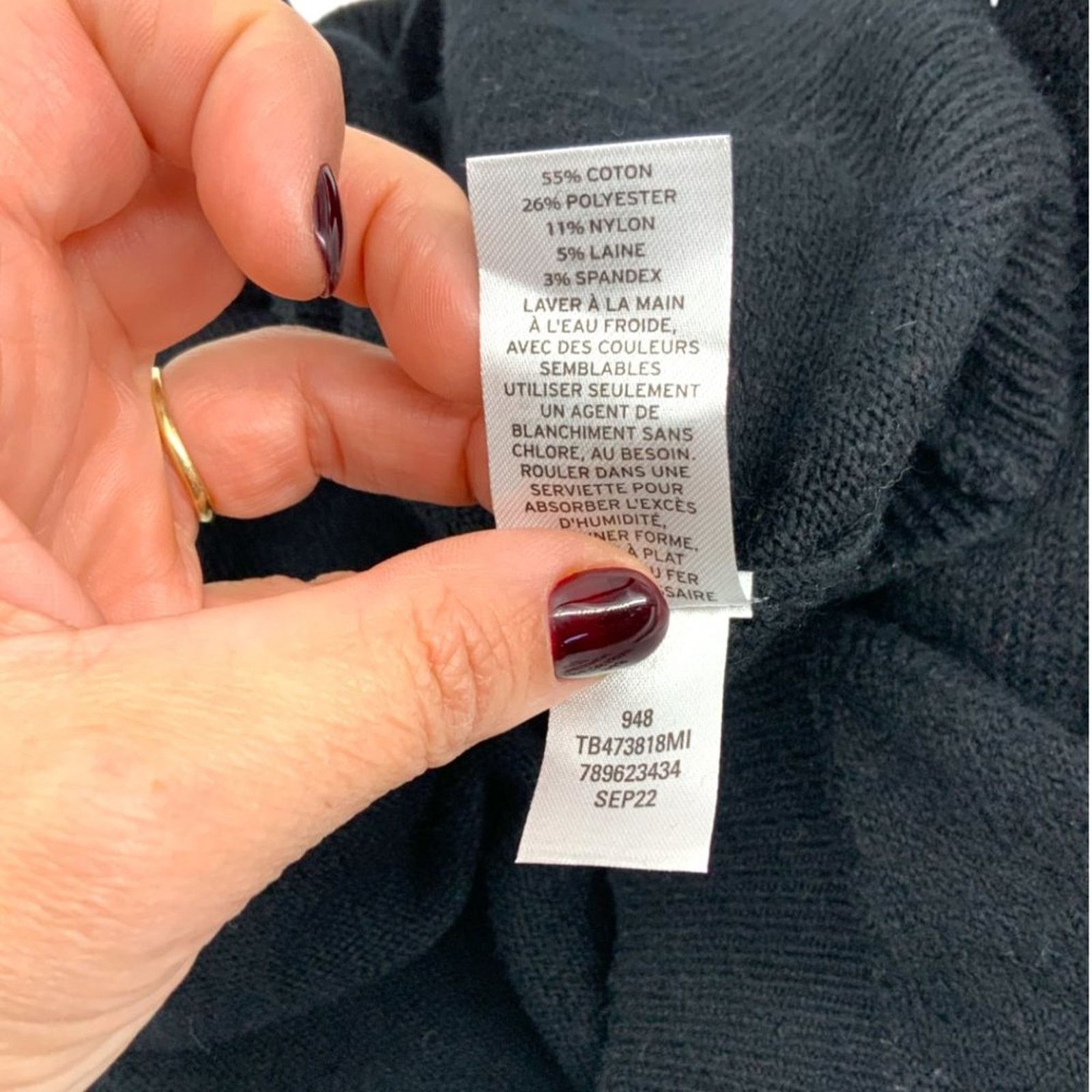 Treasure & Bond Treasure & Bond Black Oversized V Neck Sweater Medium NWOT Size M / US 6-8 / IT 42-44 - 5 Thumbnail
